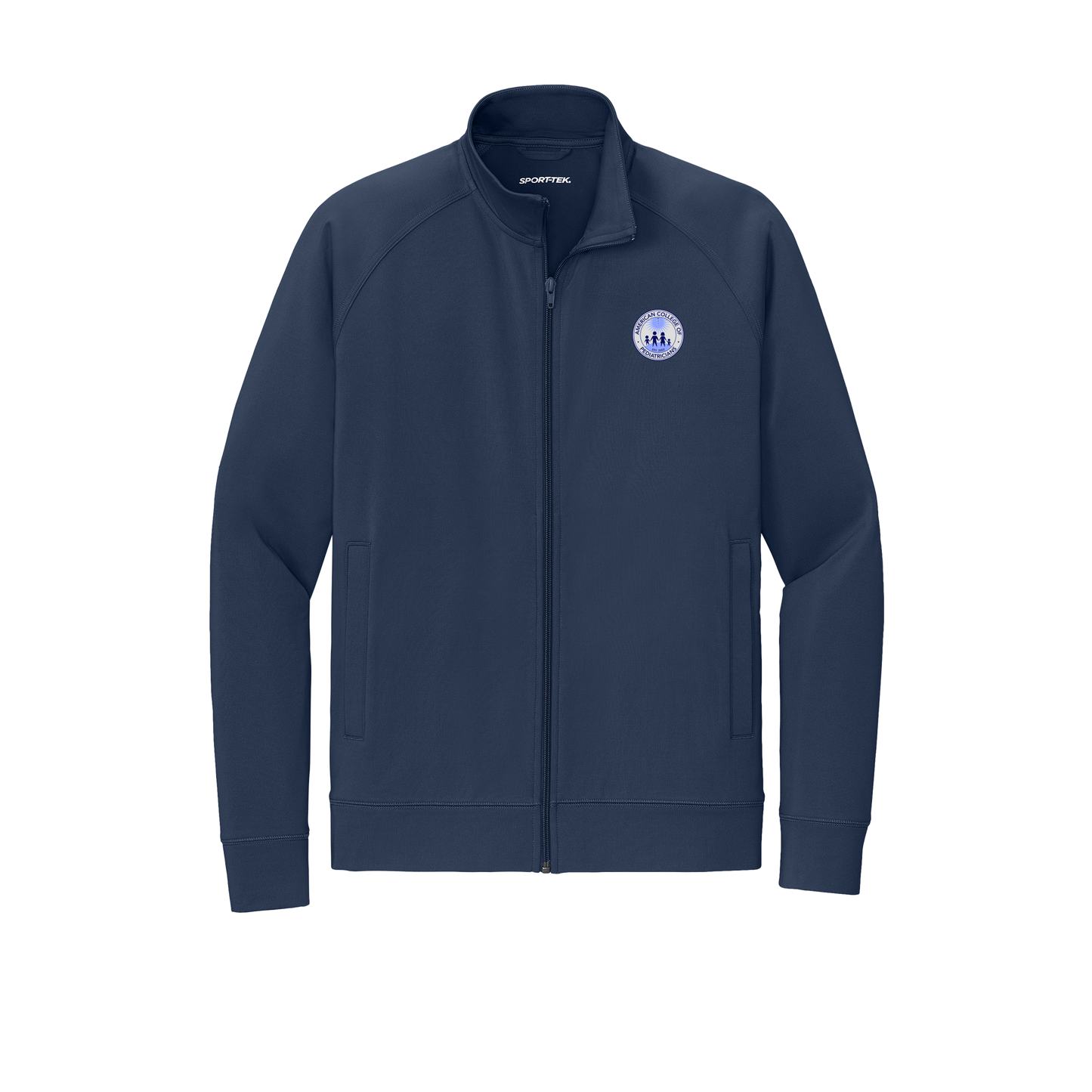 acpeds-sport-tek-mens-cadet-jacket-embroidery-leftchest-ST857-truenavy-flat-front