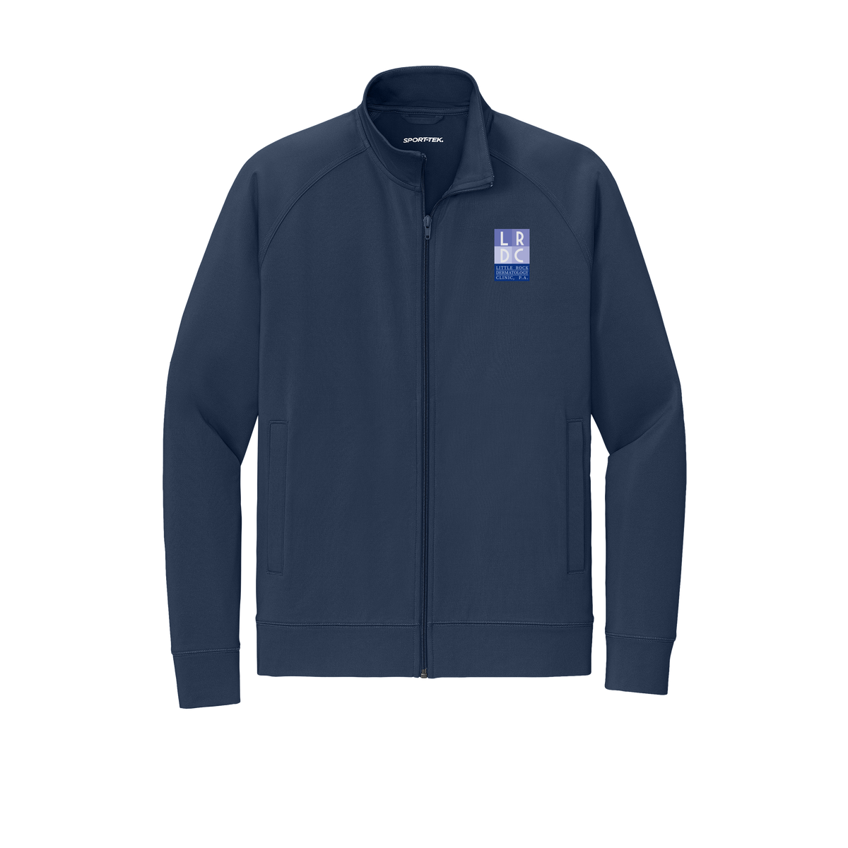 littlerockdermatology-sport-tek-mens-cadet-jacket-embroidery-leftchest-ST857-truenavy-flat-front