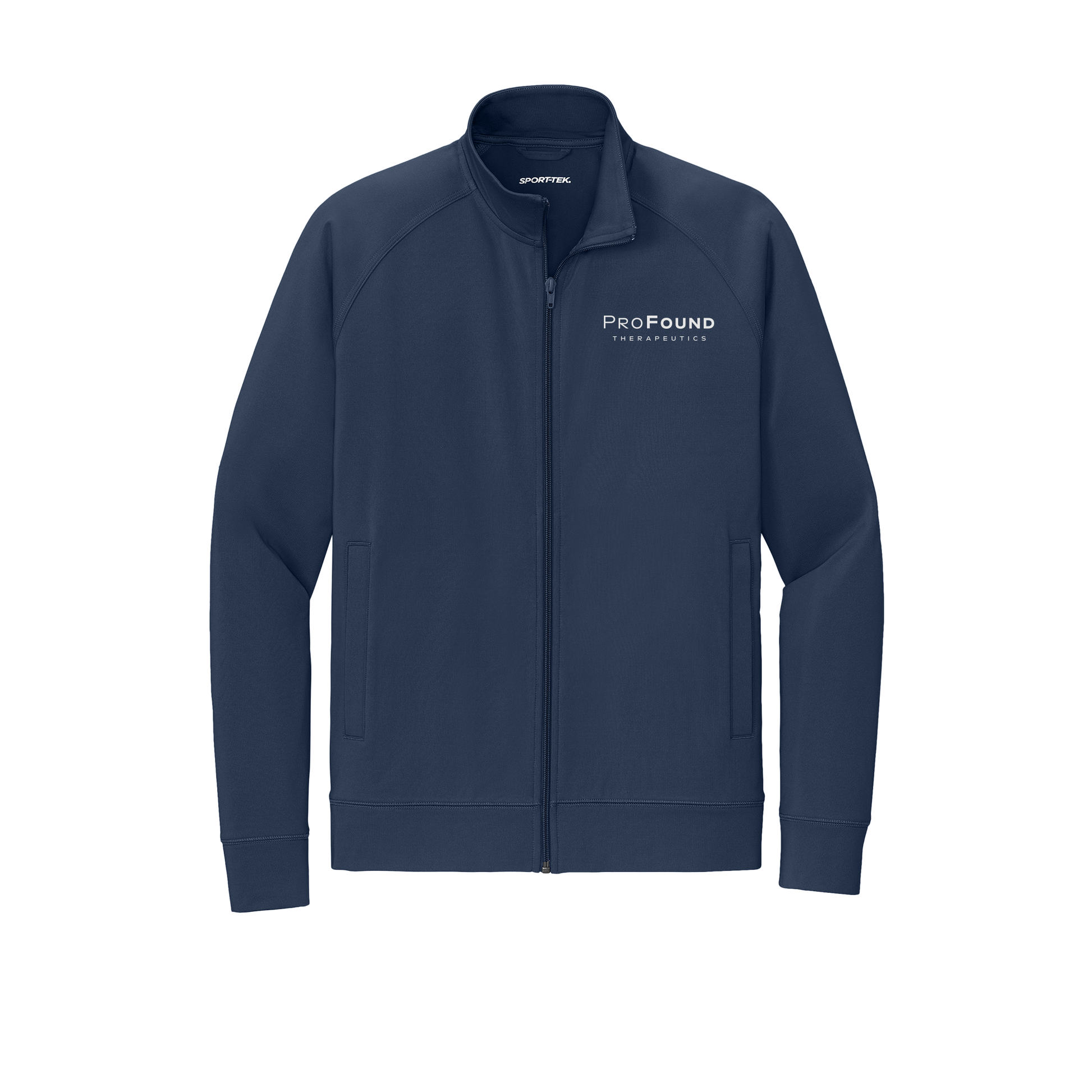 profoundtx-sport-tek-mens-cadet-jacket-embroidery-leftchest-ST857-truenavy-flat-front