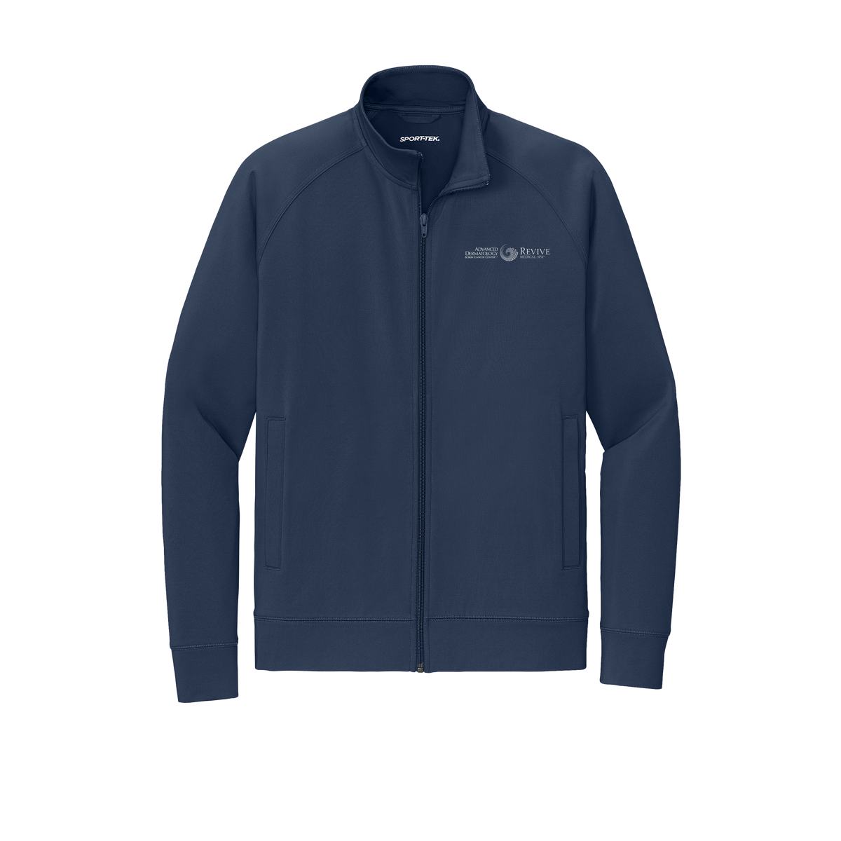 advancedskinmd-sport-tek-mens-cadet-jacket-embroidery-leftchest-ST857-truenavy-flat-front