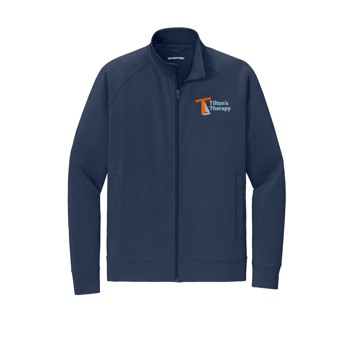 tiltonstherapy-sport-tek-mens-cadet-jacket-embroidery-leftchest-ST857-truenavy-flat-front