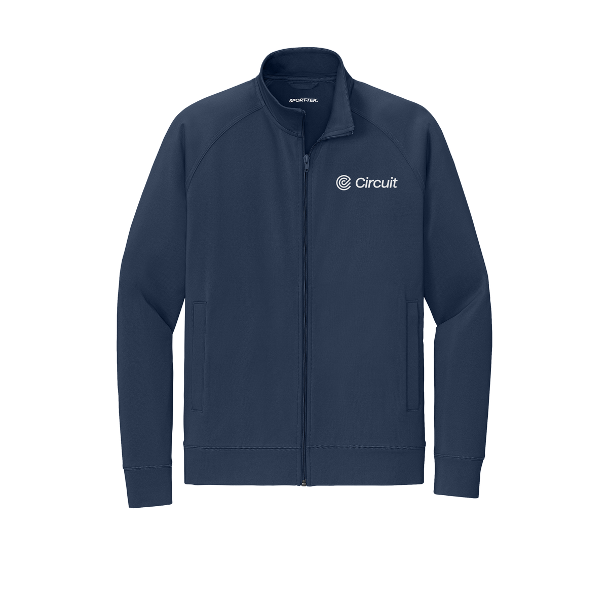 ridecircuit-sport-tek-mens-cadet-jacket-embroidery-leftchest-ST857-truenavy-flat-front