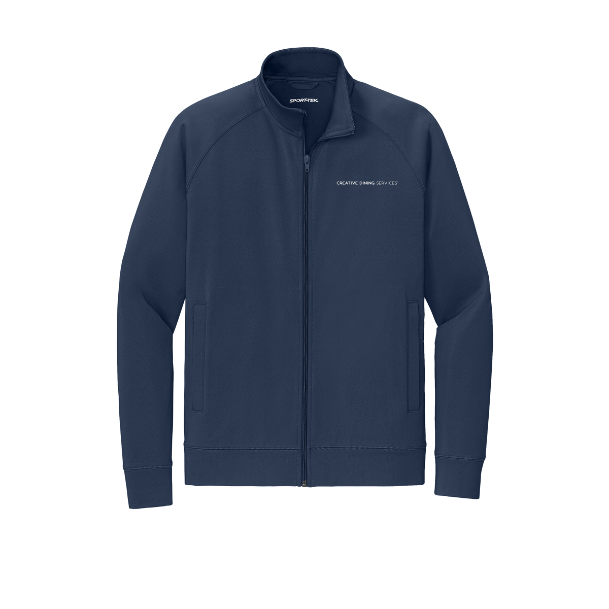 creativedining-sport-tek-mens-cadet-jacket-embroidery-leftchest-ST857-truenavy-flat-front