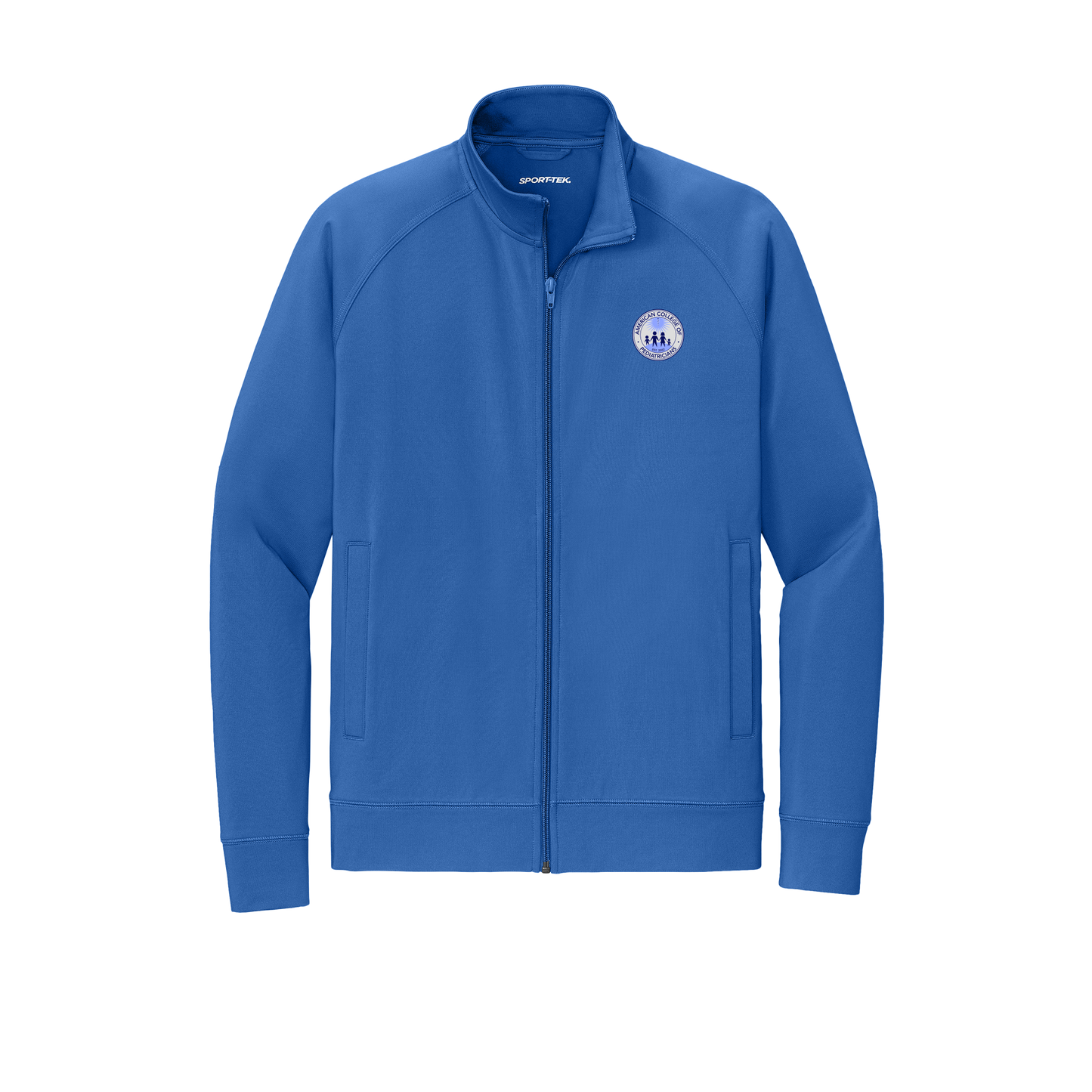 acpeds-sport-tek-mens-cadet-jacket-embroidery-leftchest-ST857-trueroyal-flat-front