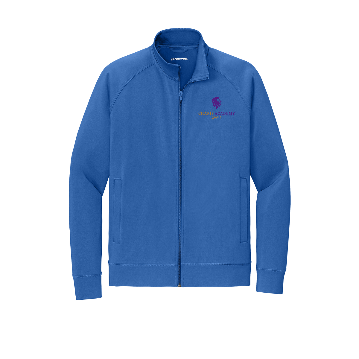 cahazleton-sport-tek-mens-cadet-jacket-embroidery-leftchest-ST857-trueroyal-flat-front