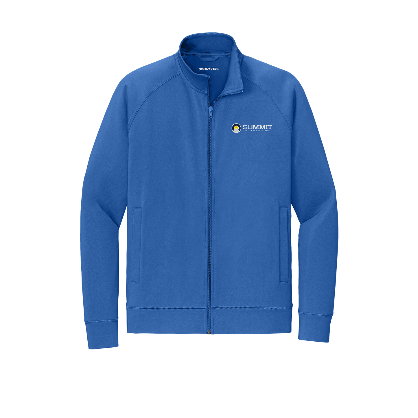 saoic-sport-tek-mens-cadet-jacket-embroidery-leftchest-ST857-trueroyal-flat-front