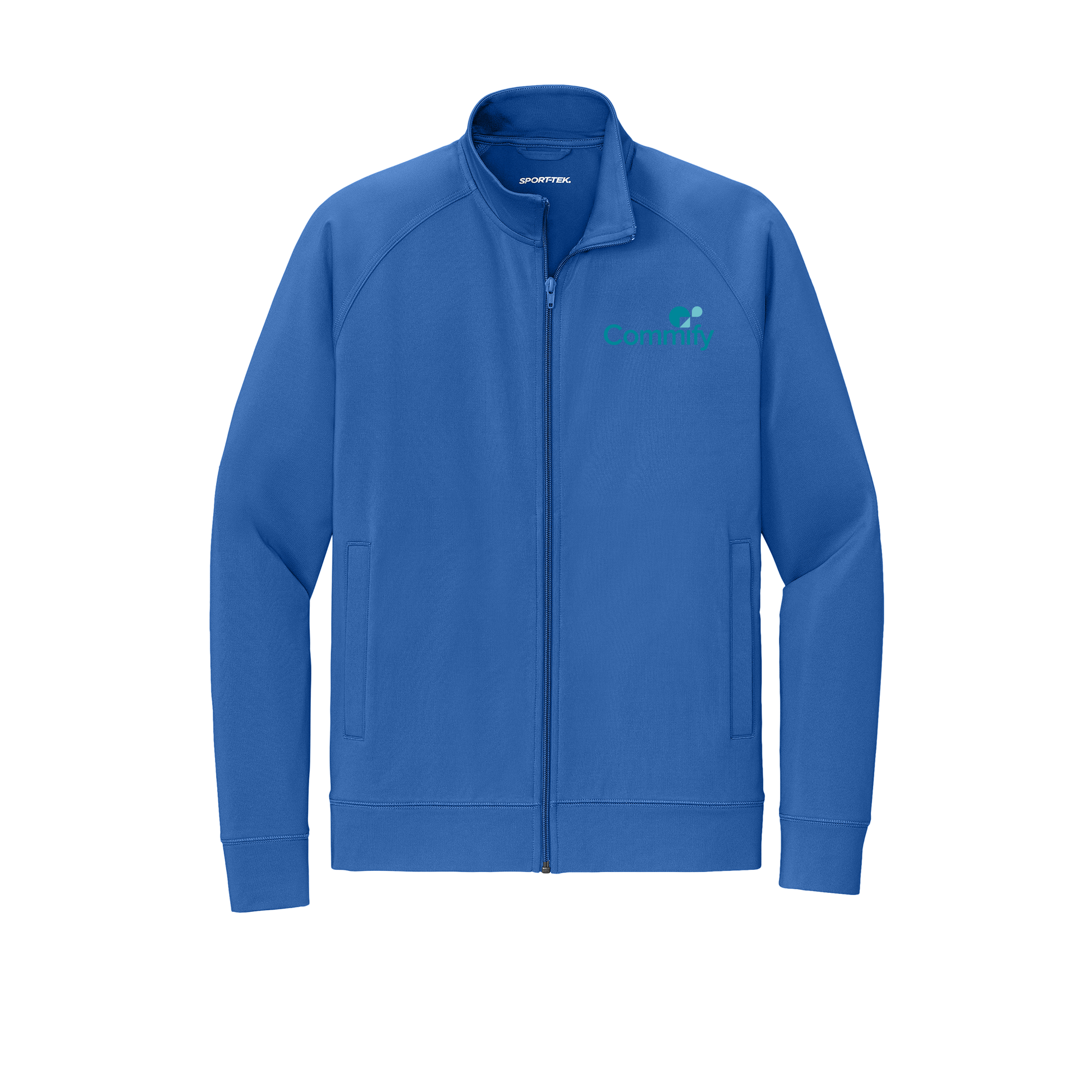 commify-sport-tek-mens-cadet-jacket-embroidery-leftchest-ST857-trueroyal-flat-front