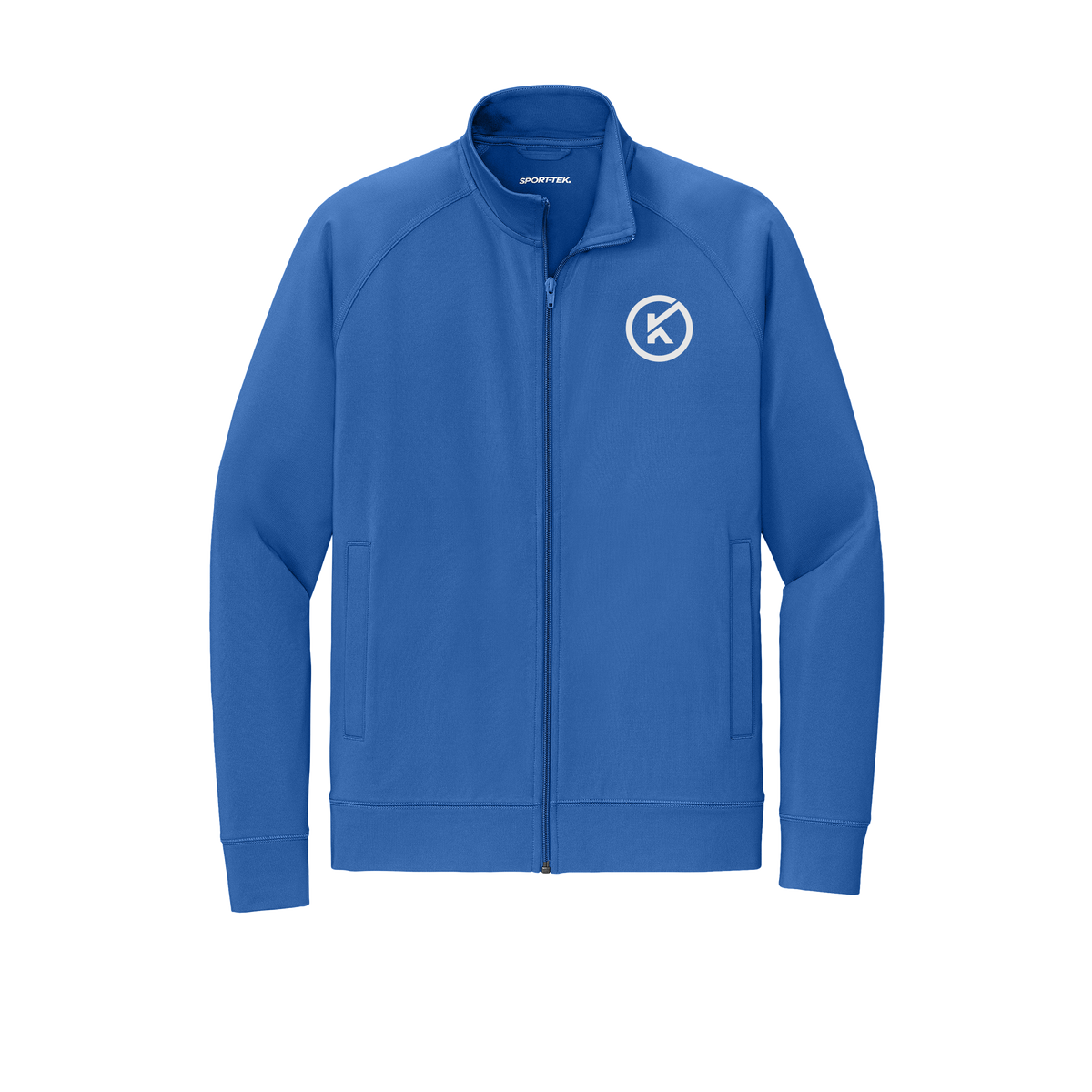 kitmanlabs-sport-tek-mens-cadet-jacket-embroidery-leftchest-ST857-trueroyal-flat-front