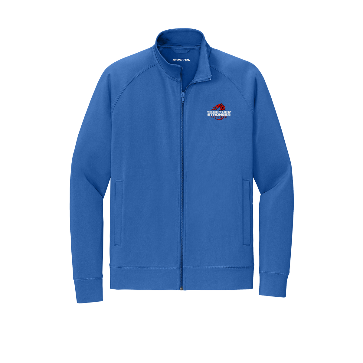 togetherstrongerfitness-sport-tek-mens-cadet-jacket-embroidery-leftchest-ST857-trueroyal-flat-front