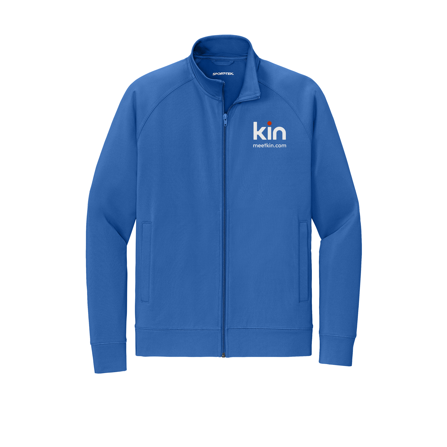 kin-sport-tek-mens-cadet-jacket-embroidery-leftchest-ST857-trueroyal-flat-front
