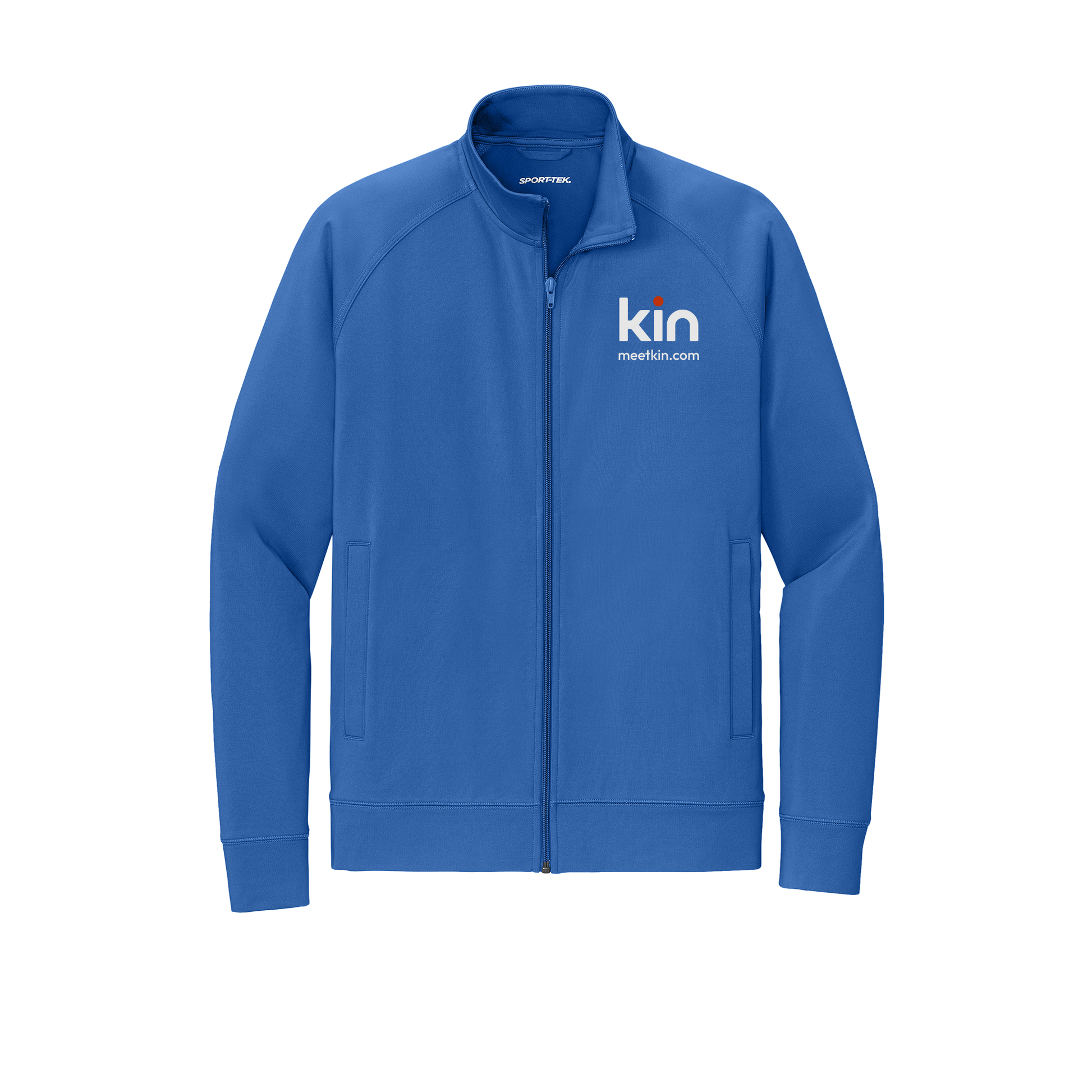 kin-sport-tek-mens-cadet-jacket-embroidery-leftchest-ST857-trueroyal-flat-front