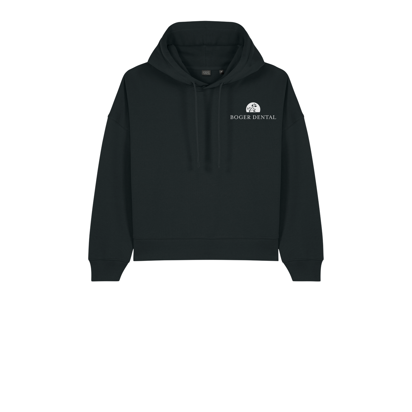 boger-dental-womens-organic-mid-weight-hoodie-embroidery-leftchest-SXW035-black-flat-front