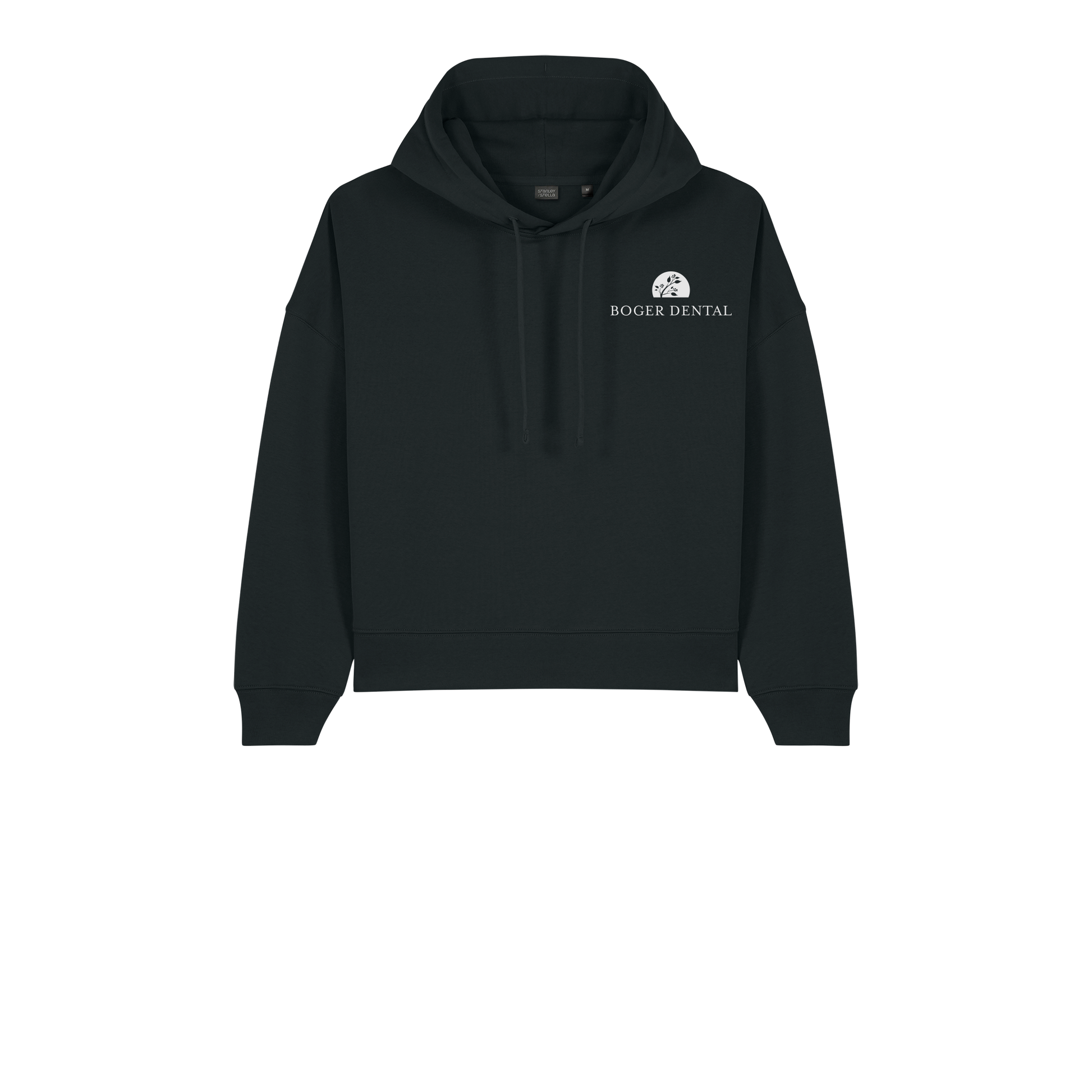 boger-dental-womens-organic-mid-weight-hoodie-embroidery-leftchest-SXW035-black-flat-front