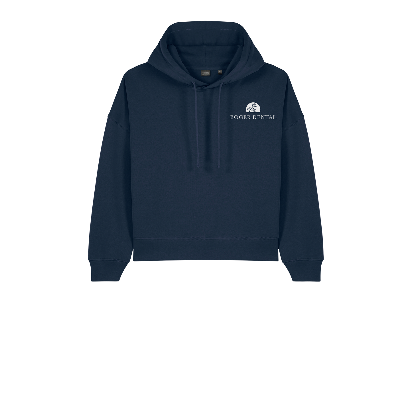 boger-dental-womens-organic-mid-weight-hoodie-embroidery-leftchest-SXW035-frenchnavy-flat-front