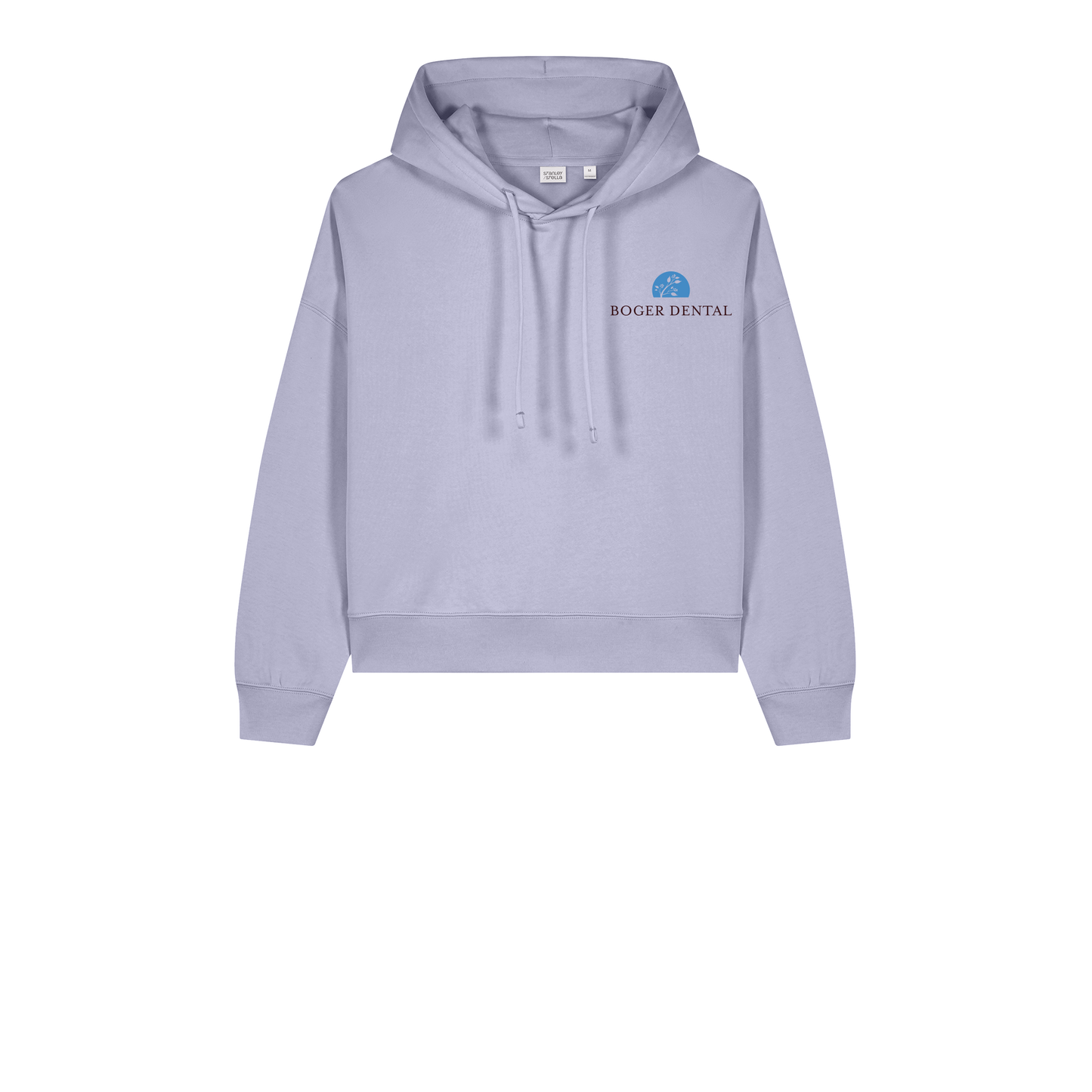 boger-dental-womens-organic-mid-weight-hoodie-embroidery-leftchest-SXW035-lavender-flat-front