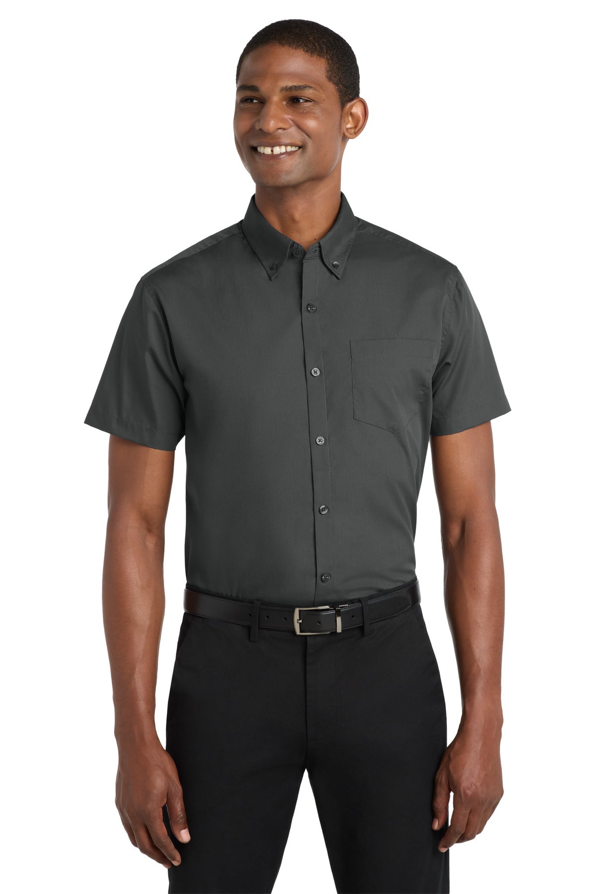 Port Authority® Short Sleeve Carefree Poplin Shirt. W101