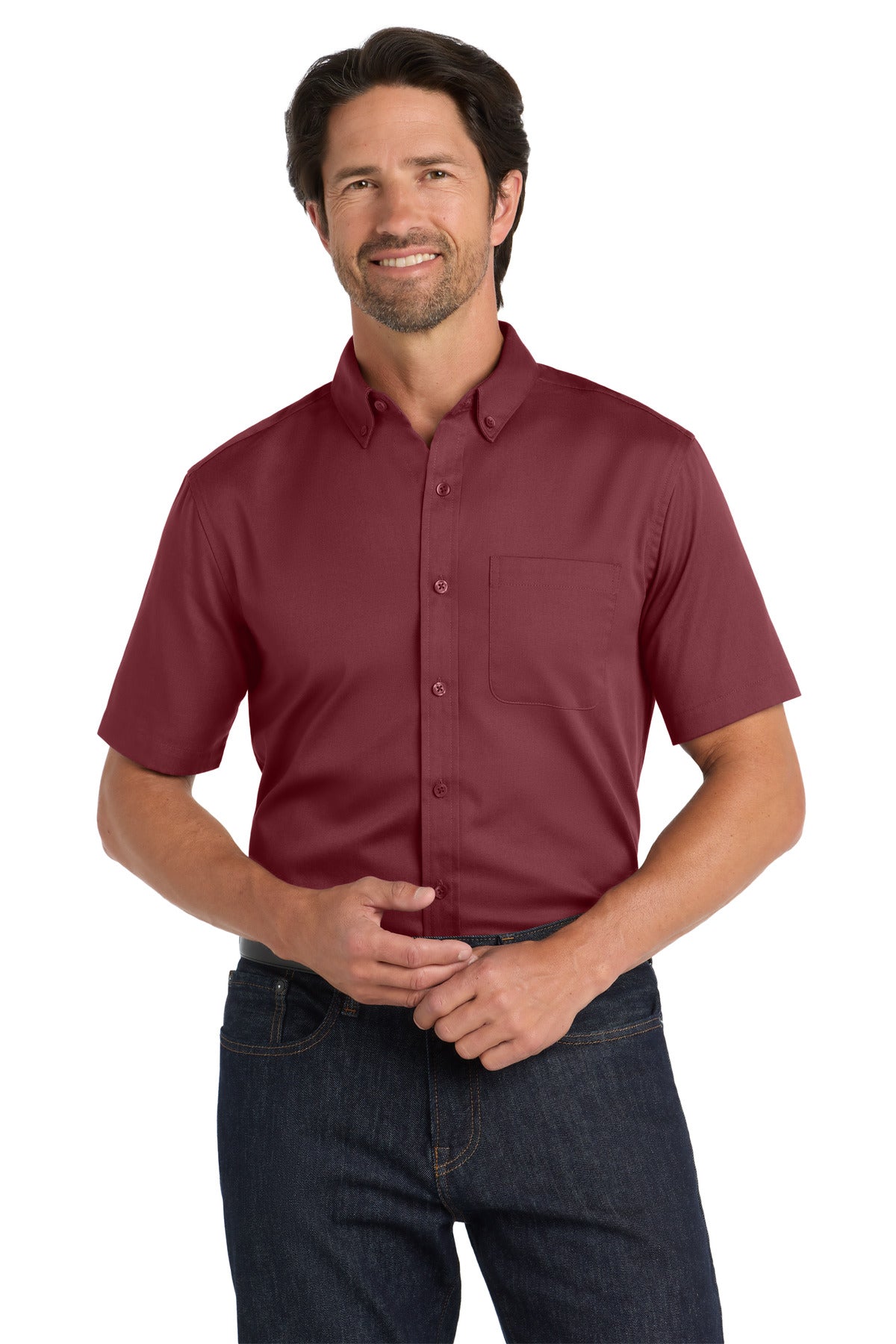 Port Authority® Short Sleeve SuperPro React™ Twill Shirt. W809