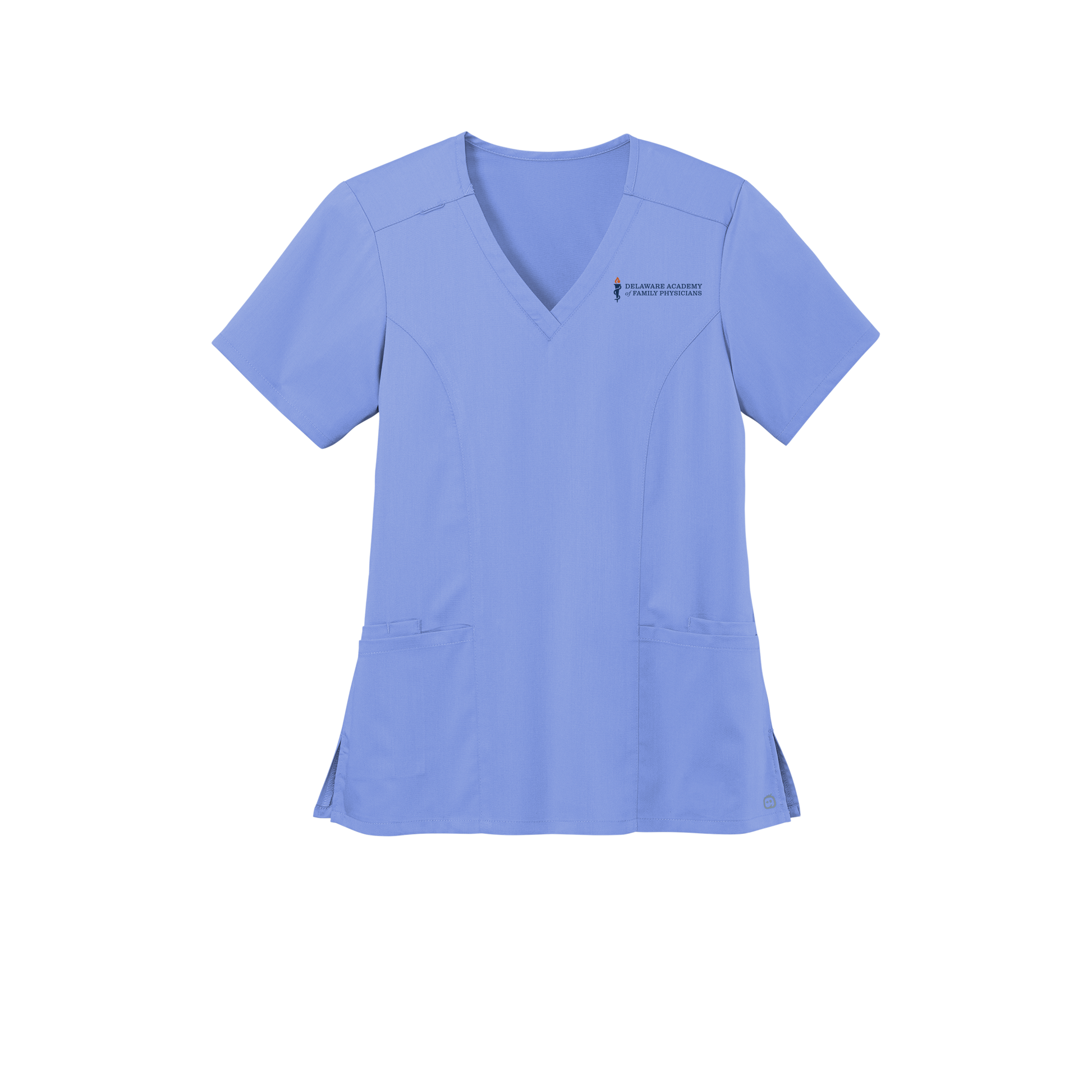 delfamdoc-wink-womens-premiere-flex-v-neck-embroidery-leftchest-WW4168-ceilblue-flat-front