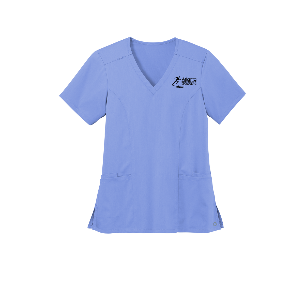atlantaboneandjoint-wink-womens-premiere-flex-v-neck-embroidery-leftchest-WW4168-ceilblue-flat-front
