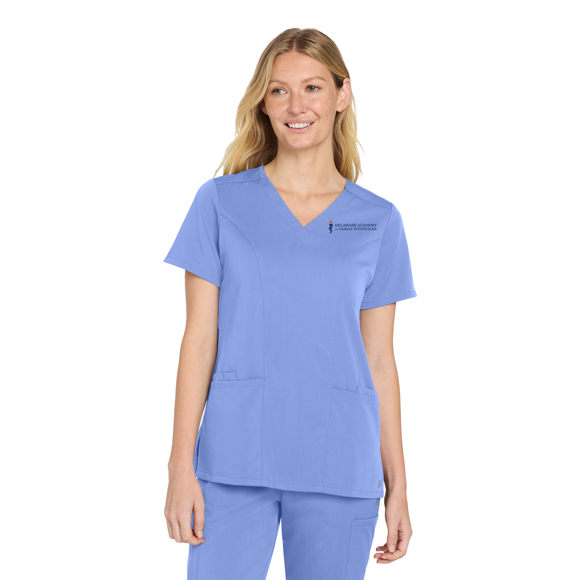 delfamdoc-wink-womens-premiere-flex-v-neck-primary-mockup
