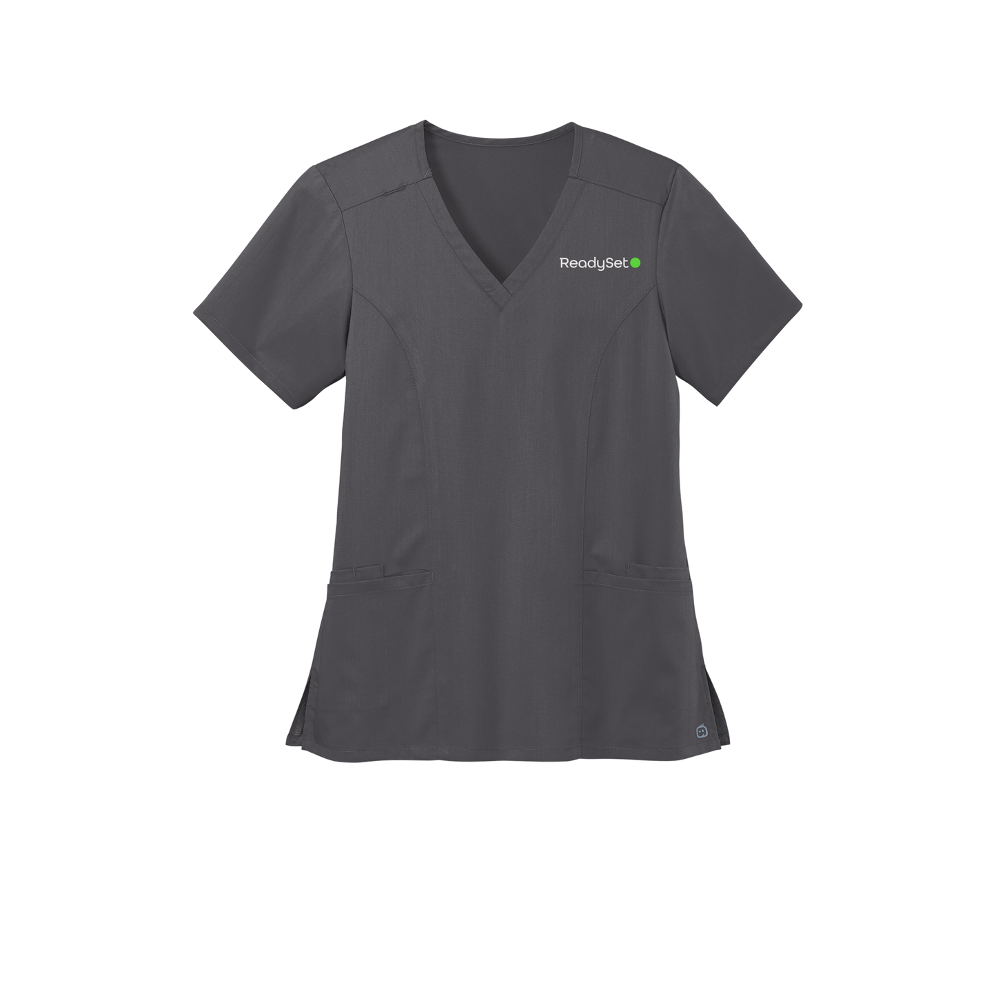 readysetsurgical-wink-womens-premiere-flex-v-neck-embroidery-leftchest-WW4168-pewter-flat-front