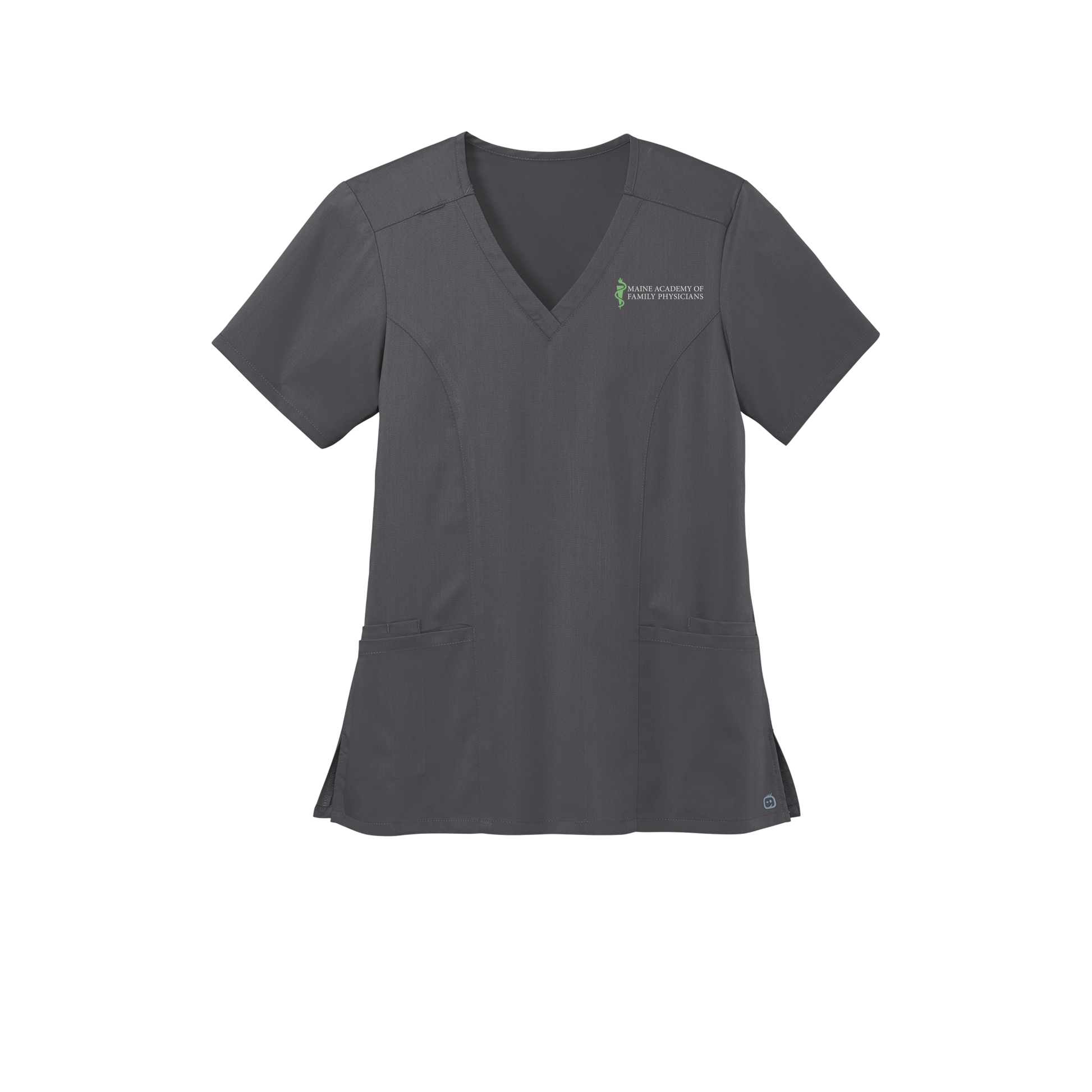 maineafp-wink-womens-premiere-flex-v-neck-embroidery-leftchest-WW4168-pewter-flat-front