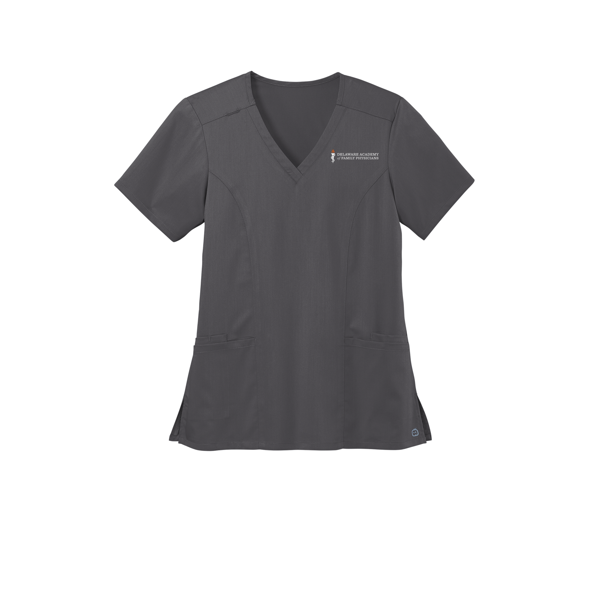 delfamdoc-wink-womens-premiere-flex-v-neck-embroidery-leftchest-WW4168-pewter-flat-front