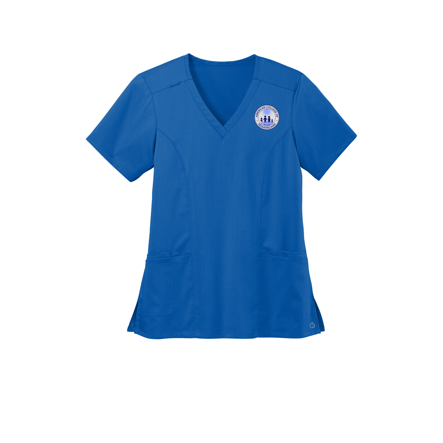 acpeds-wink-womens-premiere-flex-v-neck-embroidery-leftchest-WW4168-royal-flat-front