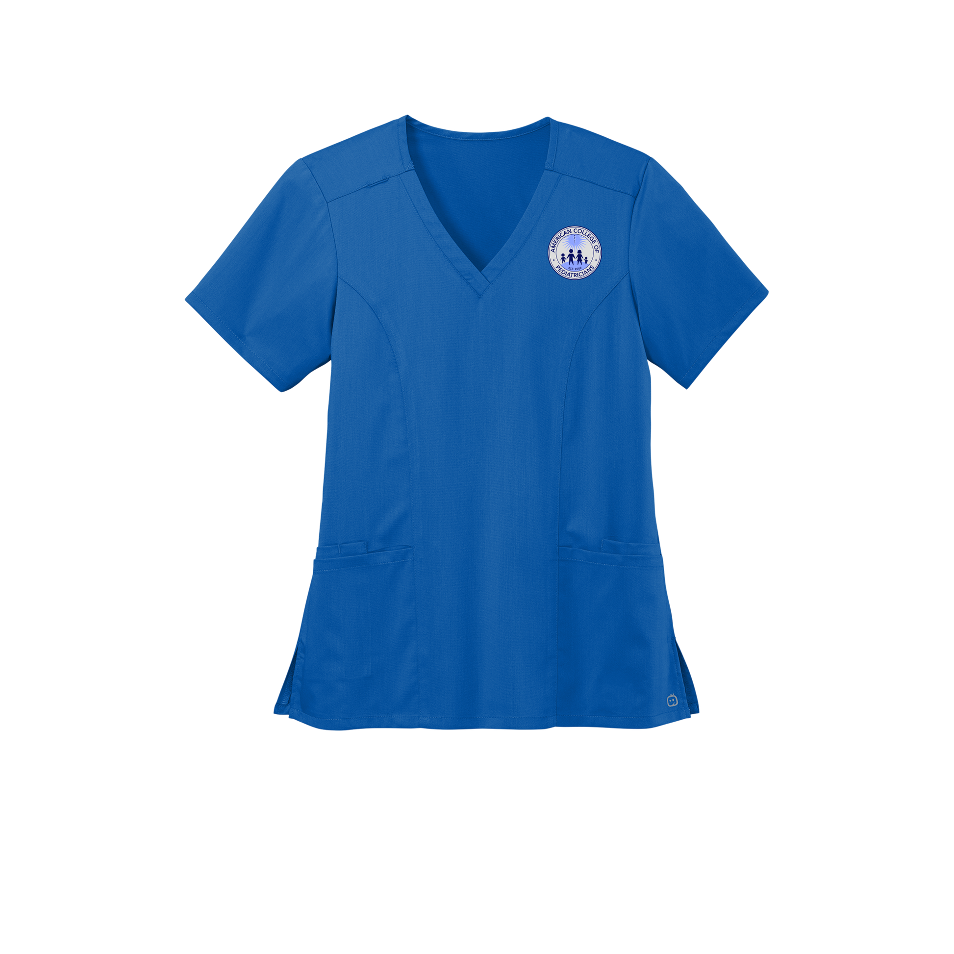 acpeds-wink-womens-premiere-flex-v-neck-embroidery-leftchest-WW4168-royal-flat-front
