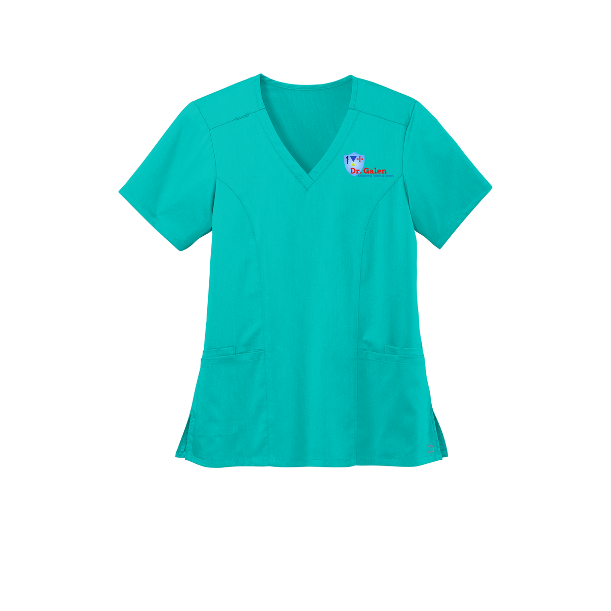 drgalen-wink-womens-premiere-flex-v-neck-embroidery-leftchest-WW4168-tealblue-flat-front