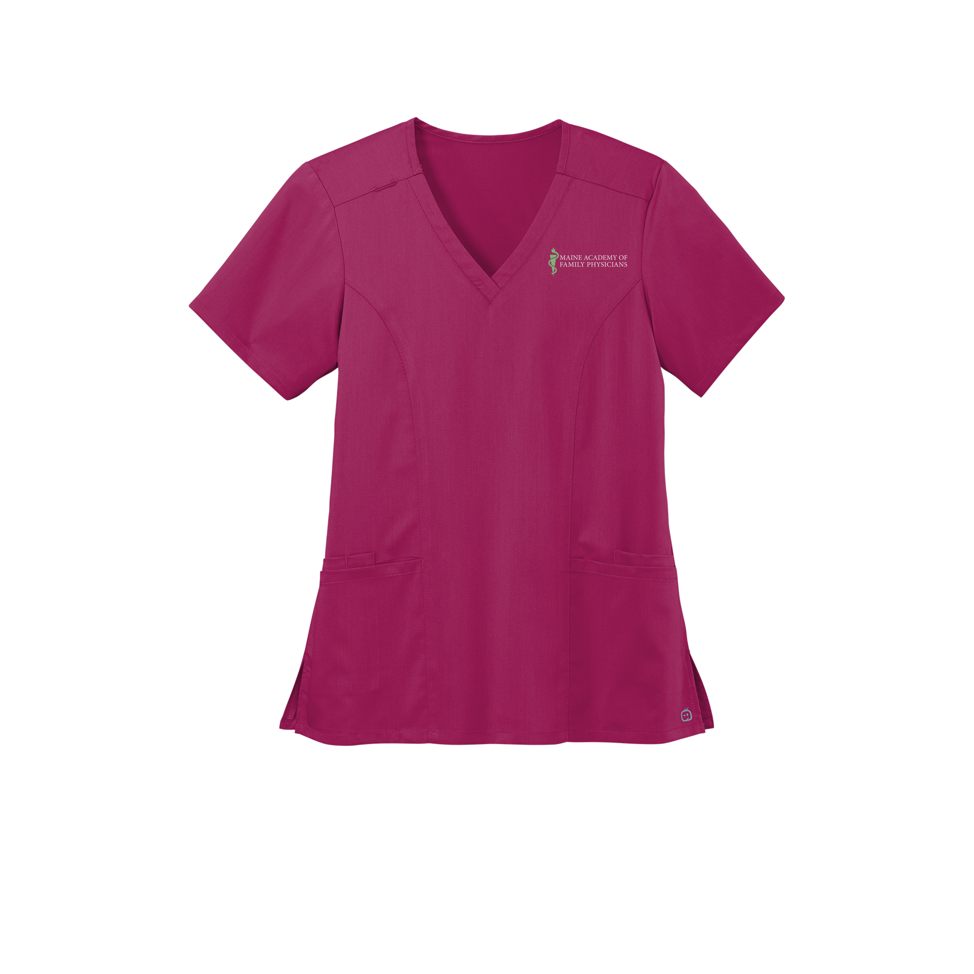 maineafp-wink-womens-premiere-flex-v-neck-embroidery-leftchest-WW4168-wine-flat-front