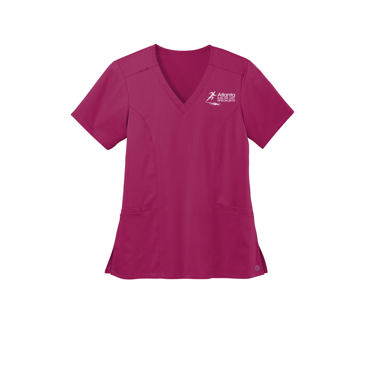atlantaboneandjoint-wink-womens-premiere-flex-v-neck-embroidery-leftchest-WW4168-wine-flat-front