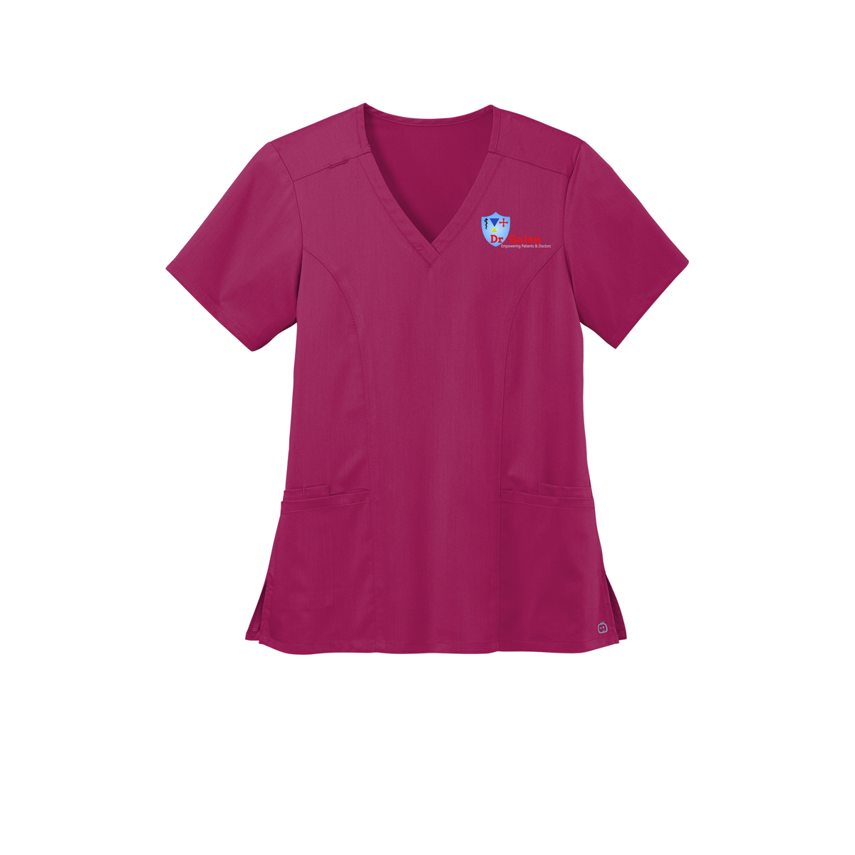 drgalen-wink-womens-premiere-flex-v-neck-embroidery-leftchest-WW4168-wine-flat-front