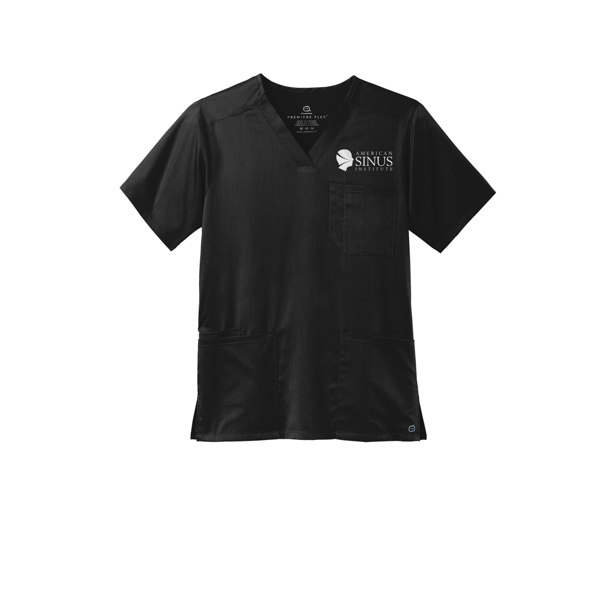 americansinus-wink-mens-premiere-flex-v-neck-embroidery-leftchest-WW5068-black-flat-front