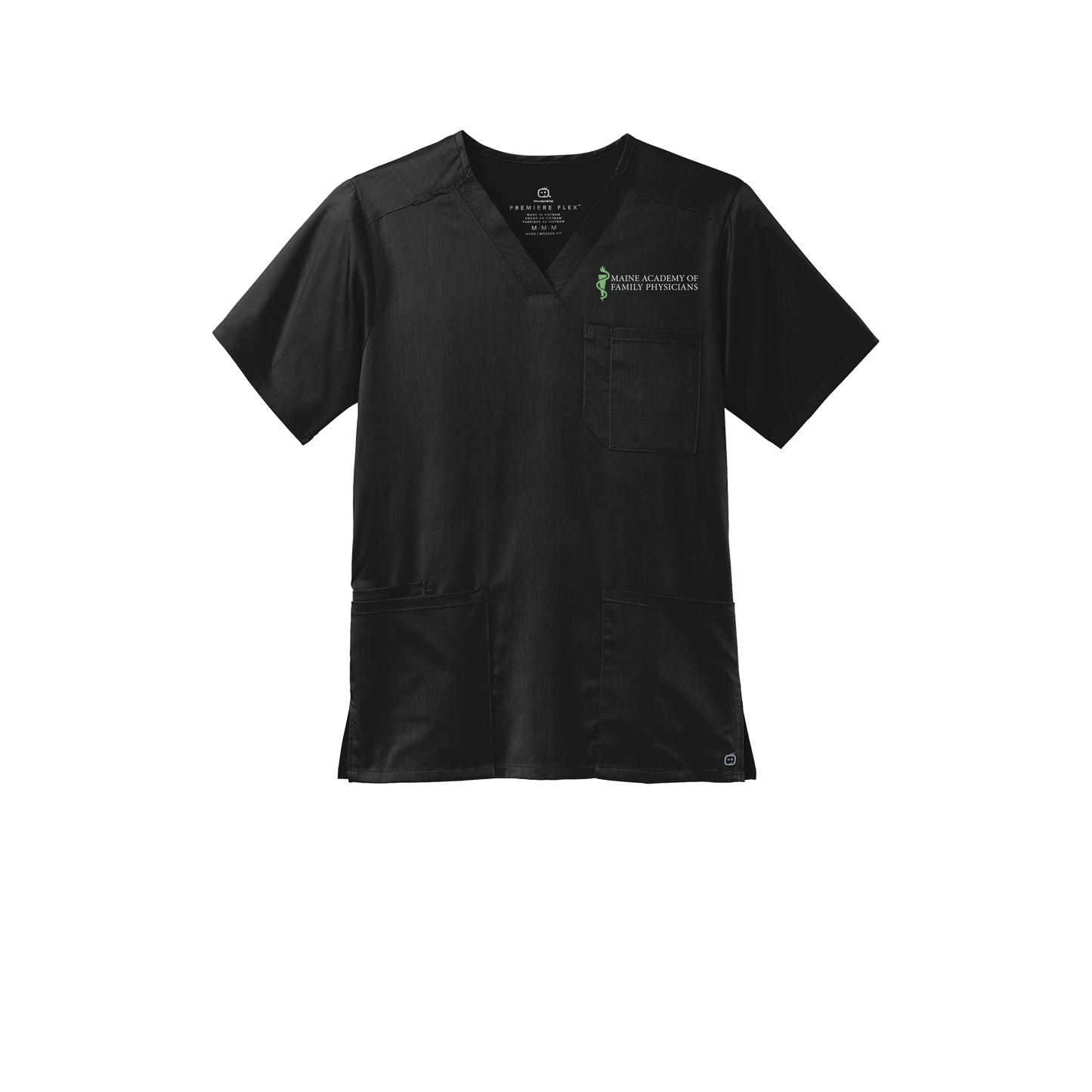 maineafp-wink-mens-premiere-flex-v-neck-embroidery-leftchest-WW5068-black-flat-front