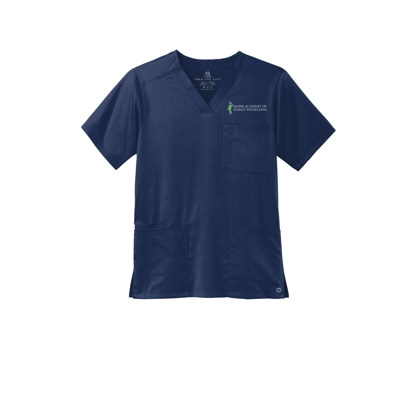 maineafp-wink-mens-premiere-flex-v-neck-embroidery-leftchest-WW5068-navy-flat-front