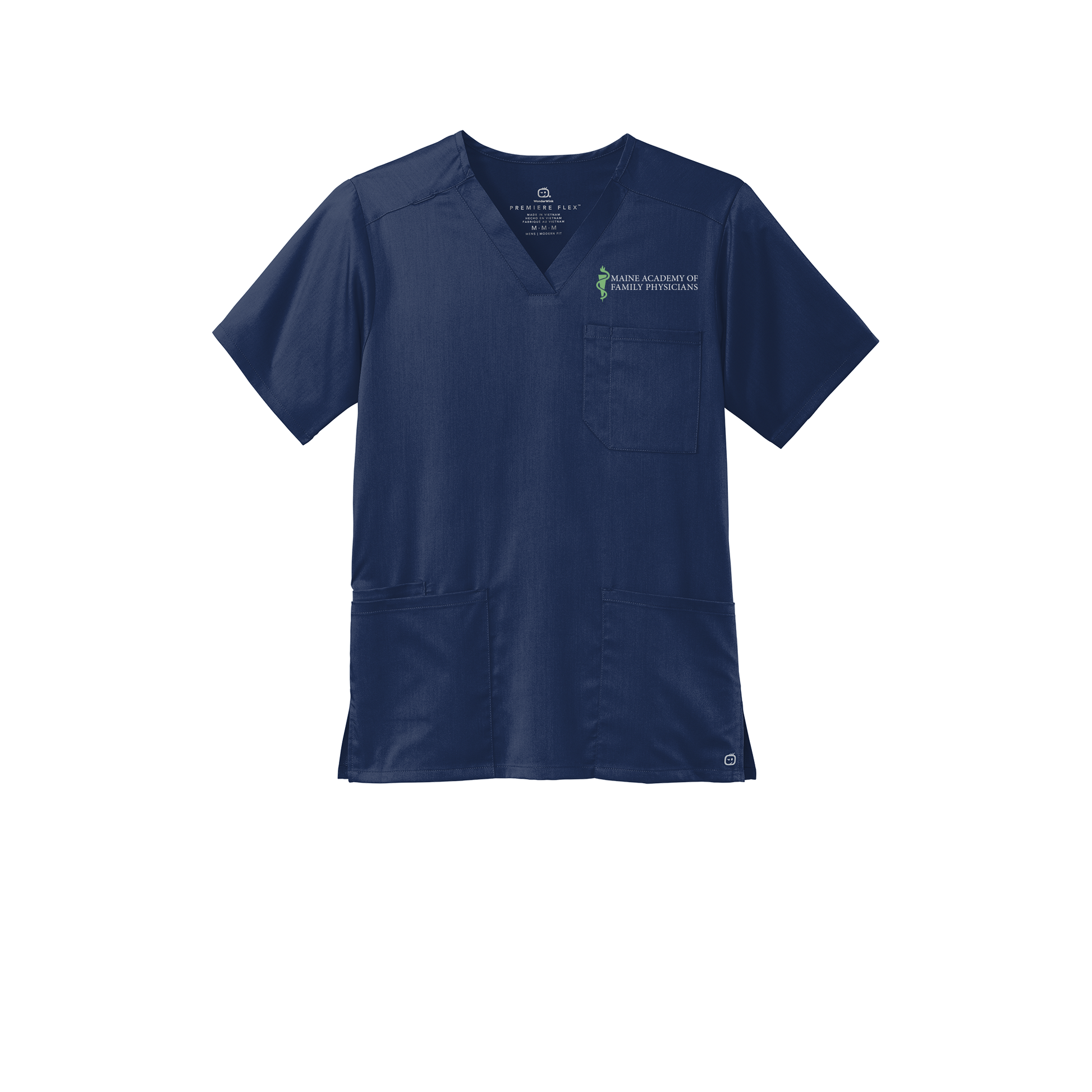 maineafp-wink-mens-premiere-flex-v-neck-embroidery-leftchest-WW5068-navy-flat-front