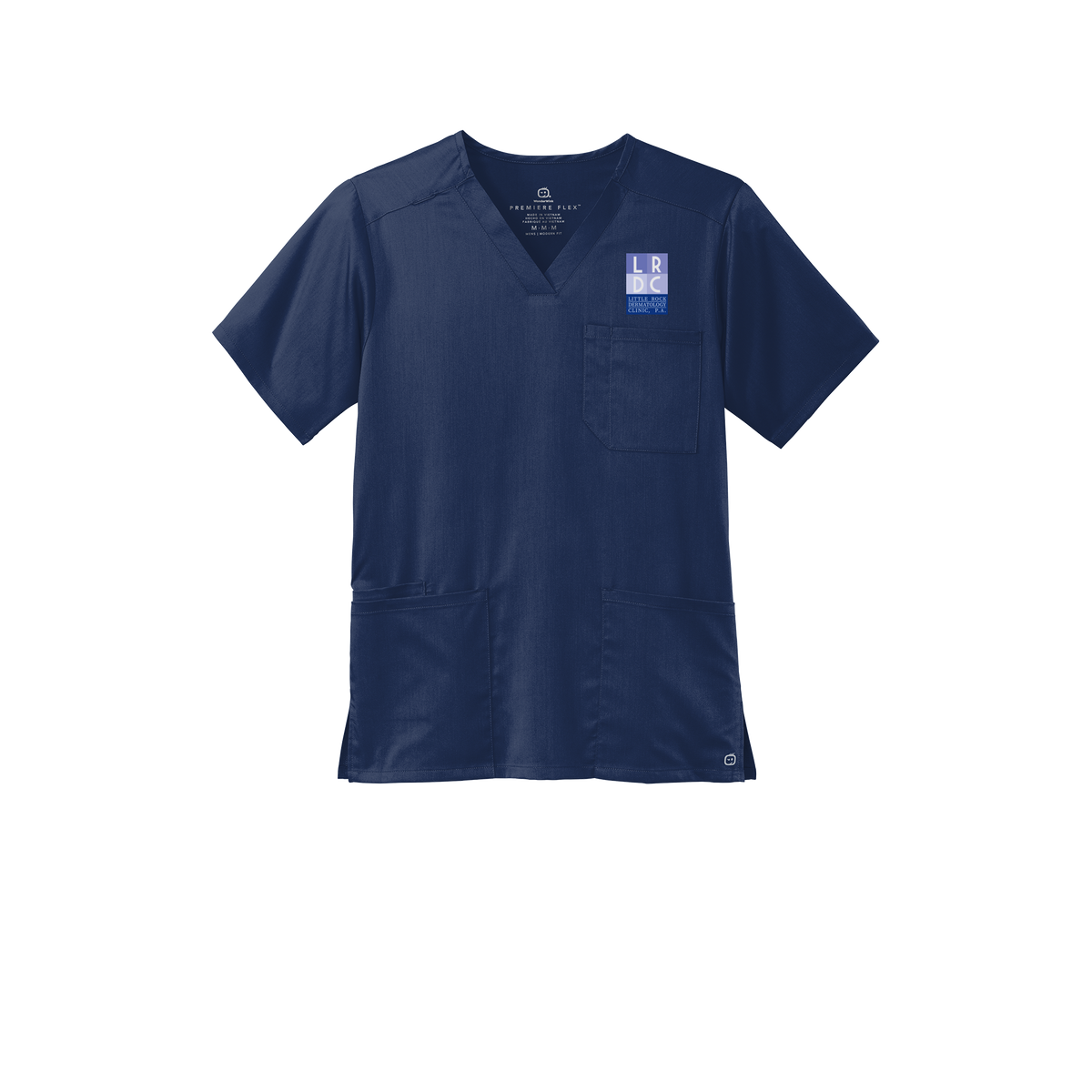 littlerockdermatology-wink-mens-premiere-flex-v-neck-embroidery-leftchest-WW5068-navy-flat-front