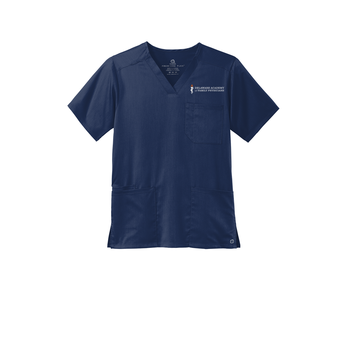 delfamdoc-wink-mens-premiere-flex-v-neck-embroidery-leftchest-WW5068-navy-flat-front