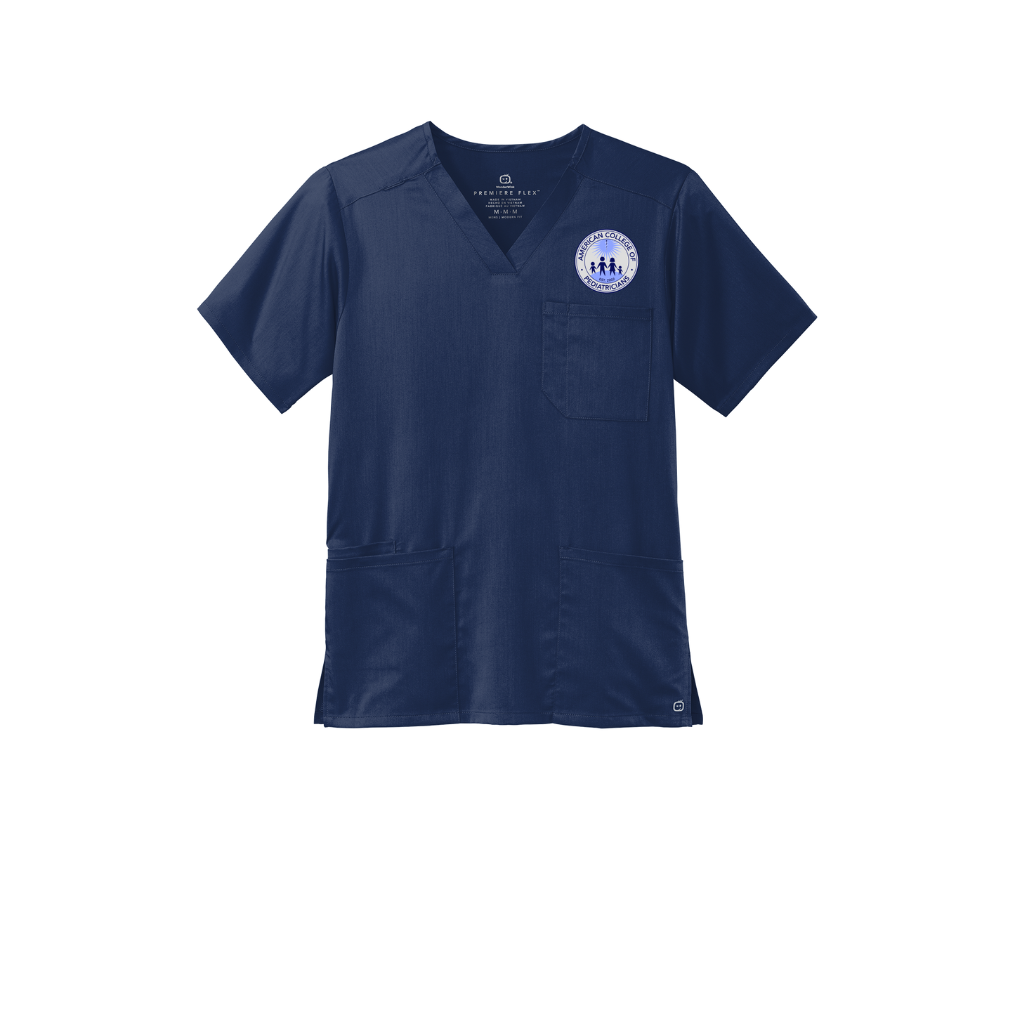 acpeds-wink-mens-premiere-flex-v-neck-embroidery-leftchest-WW5068-navy-flat-front