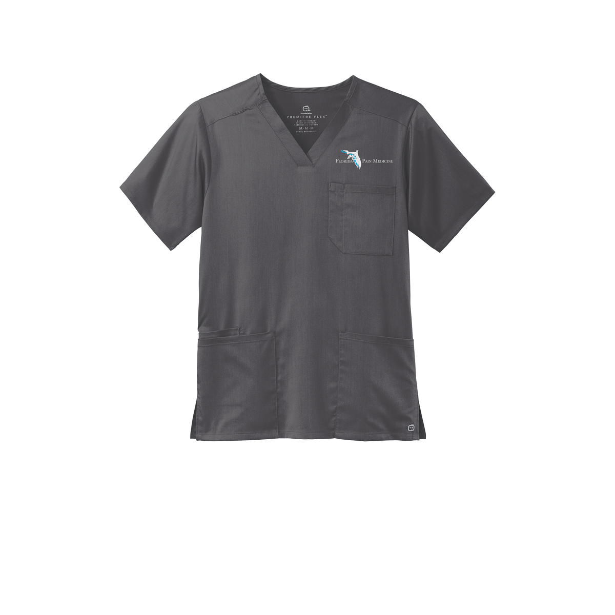 floridapainmedicine-wink-mens-premiere-flex-v-neck-embroidery-leftchest-WW5068-pewter-flat-front