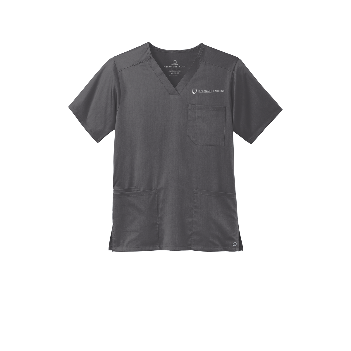 esplanadeseniorcampus-wink-mens-premiere-flex-v-neck-embroidery-leftchest-WW5068-pewter-flat-front
