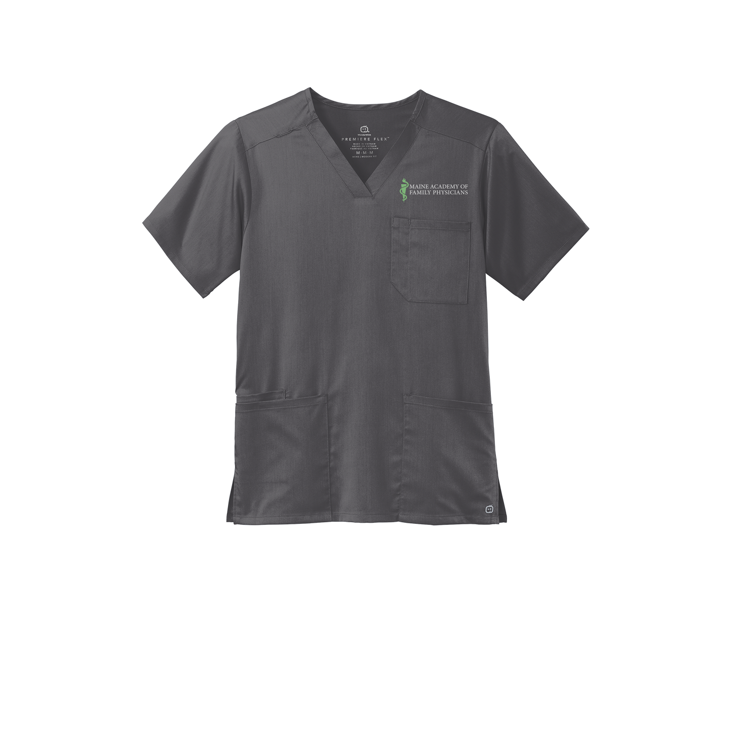 maineafp-wink-mens-premiere-flex-v-neck-embroidery-leftchest-WW5068-pewter-flat-front