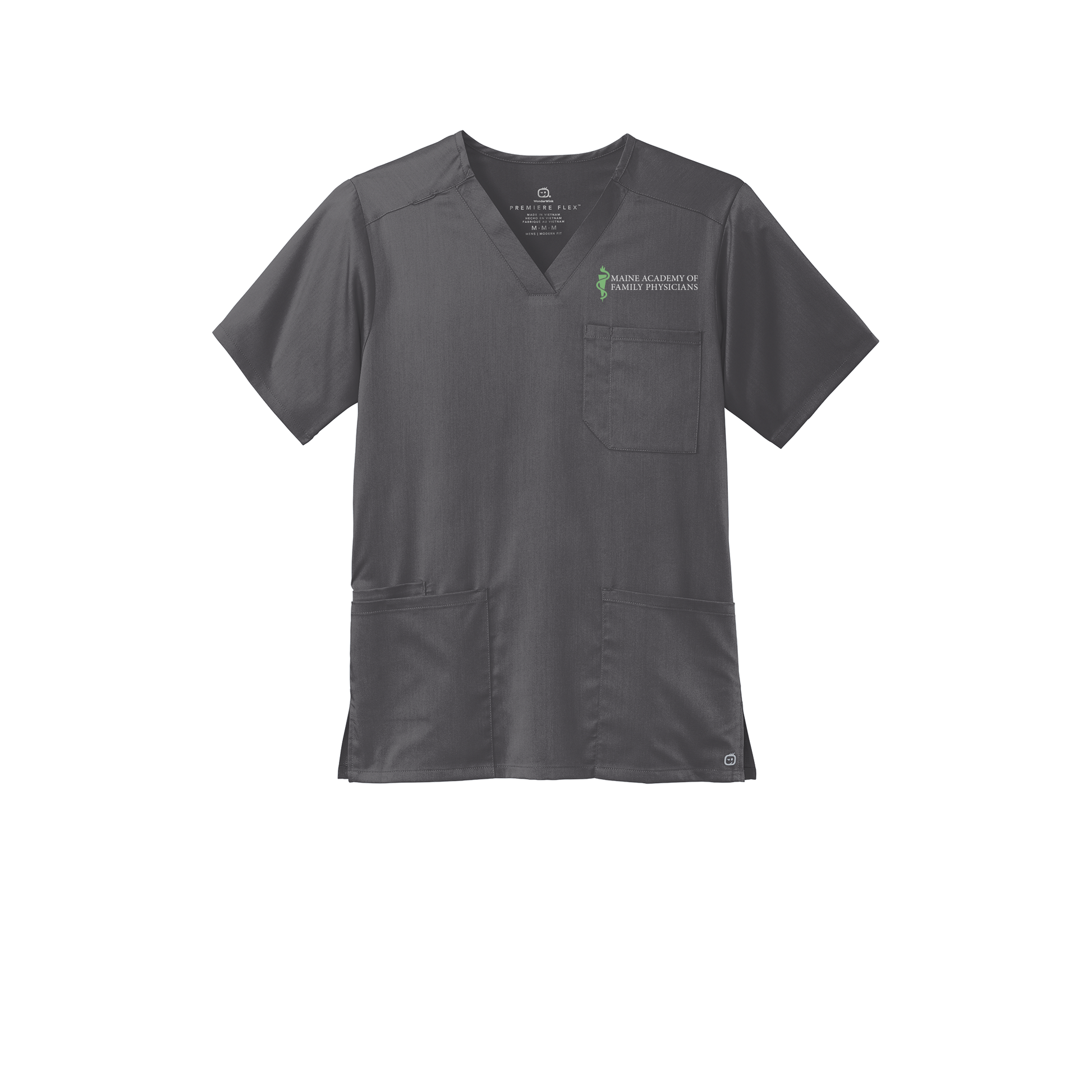 maineafp-wink-mens-premiere-flex-v-neck-embroidery-leftchest-WW5068-pewter-flat-front