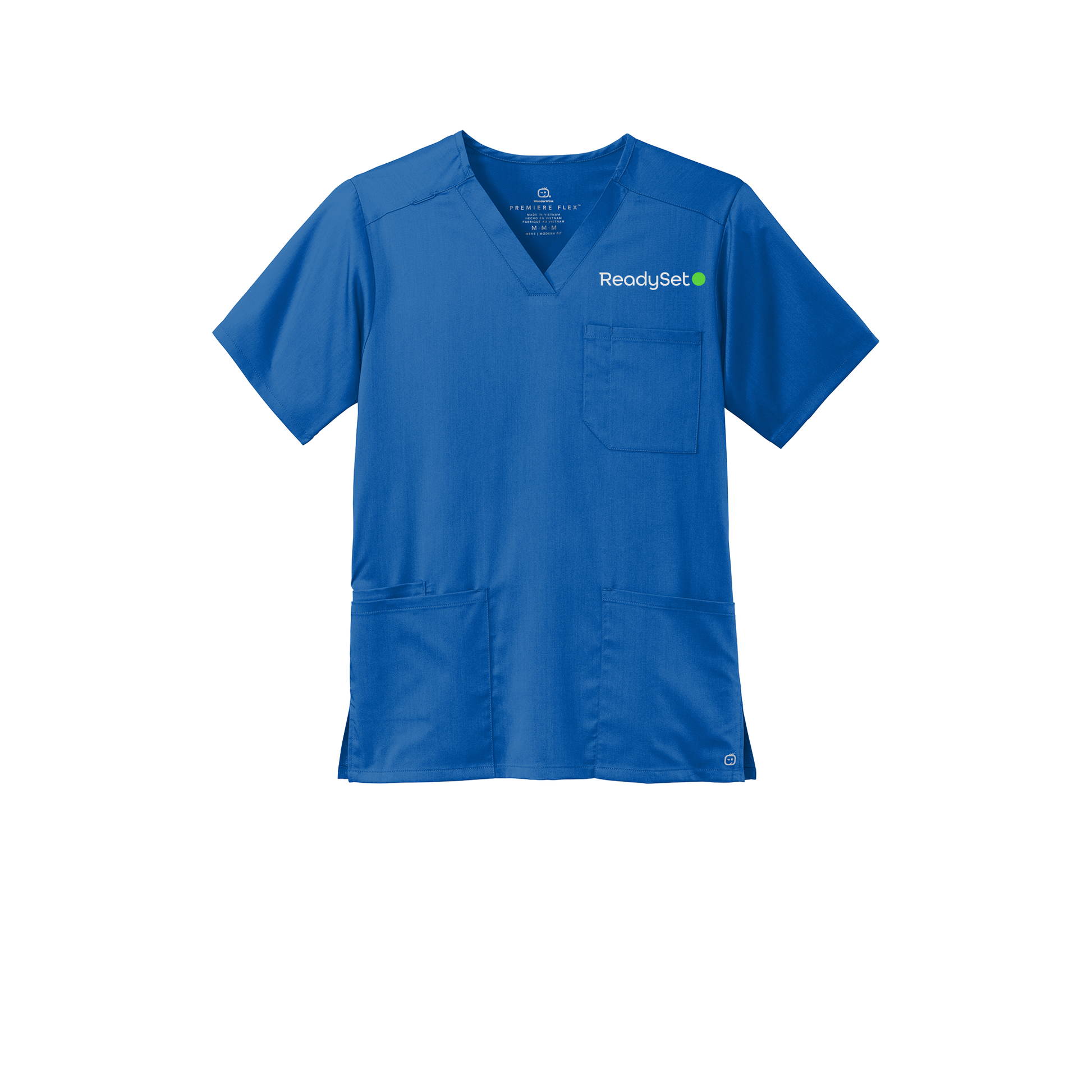 readysetsurgical-wink-mens-premiere-flex-v-neck-embroidery-leftchest-WW5068-royal-flat-front