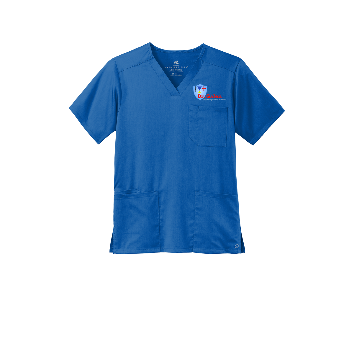 drgalen-wink-mens-premiere-flex-v-neck-embroidery-leftchest-WW5068-royal-flat-front