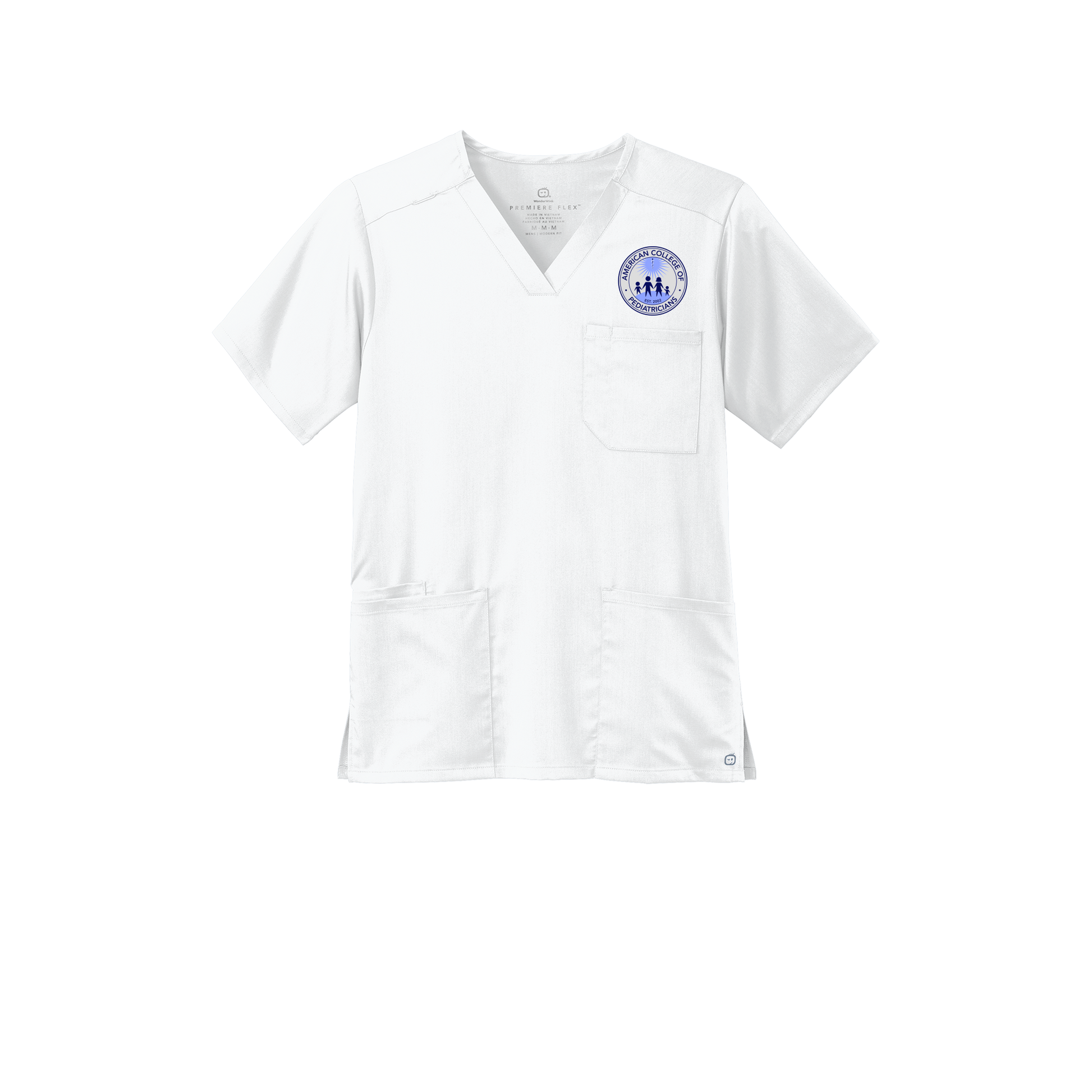 acpeds-wink-mens-premiere-flex-v-neck-embroidery-leftchest-WW5068-white-flat-front