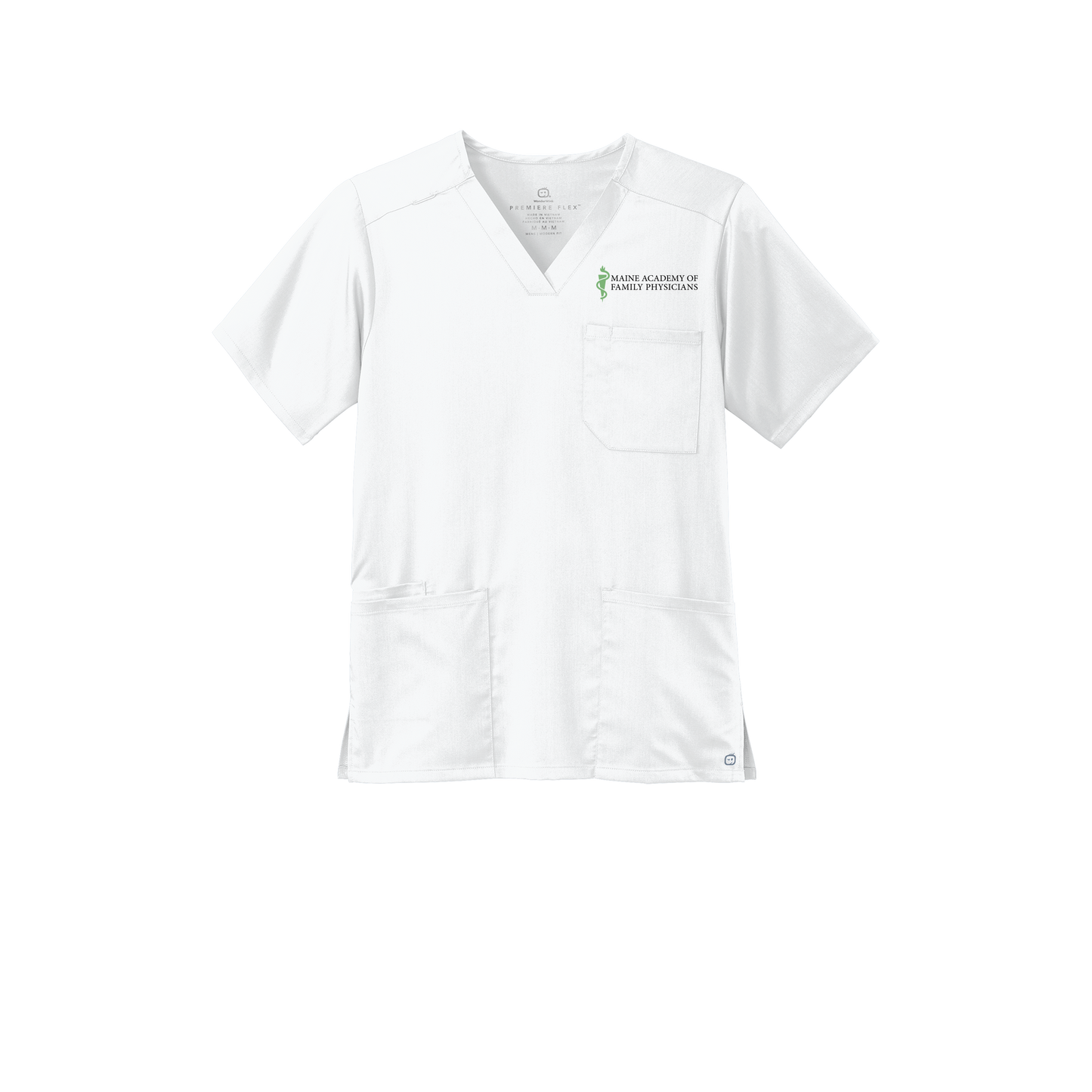 maineafp-wink-mens-premiere-flex-v-neck-embroidery-leftchest-WW5068-white-flat-front