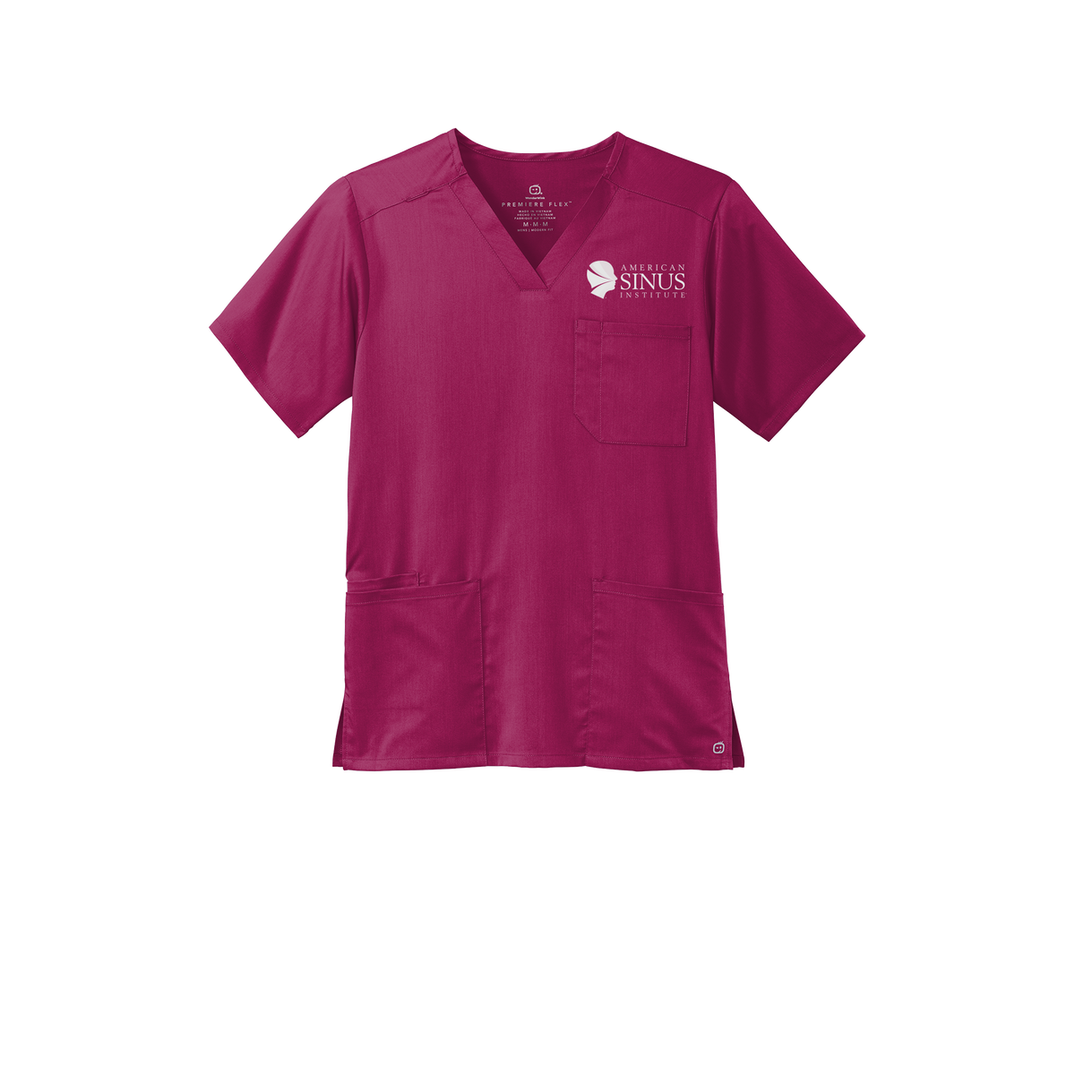 americansinus-wink-mens-premiere-flex-v-neck-embroidery-leftchest-WW5068-wine-flat-front