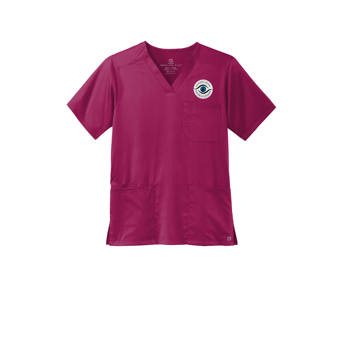 novaeyedocs-wink-mens-premiere-flex-v-neck-embroidery-leftchest-WW5068-wine-flat-front
